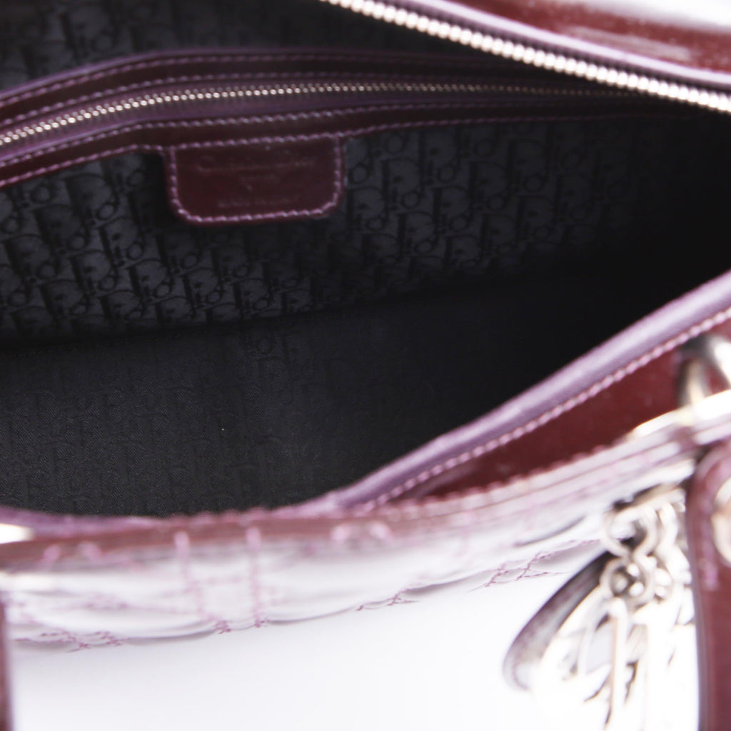 Dior Lady Dior Large Cannage Patent Purple