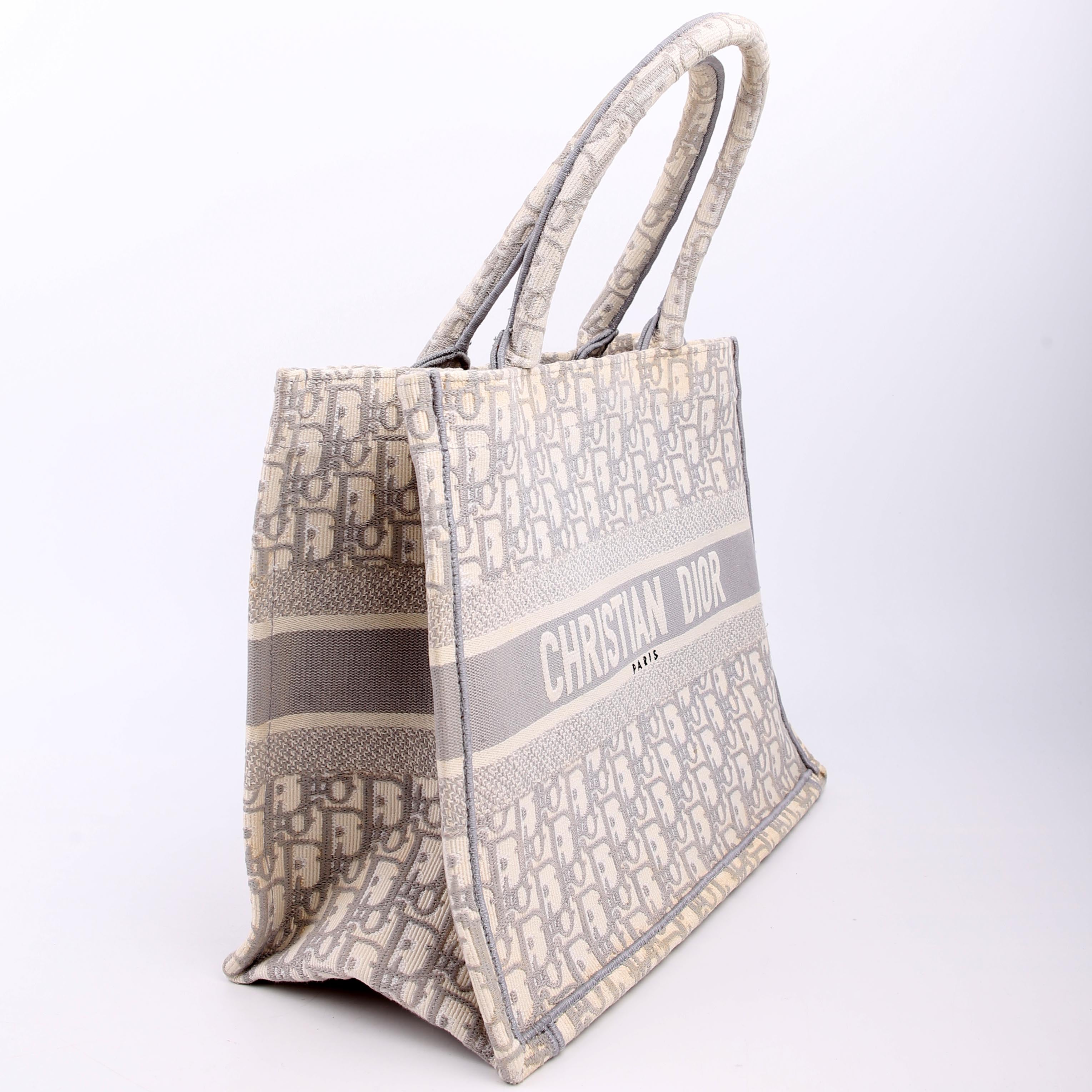 Dior Book Tote Medium Grey