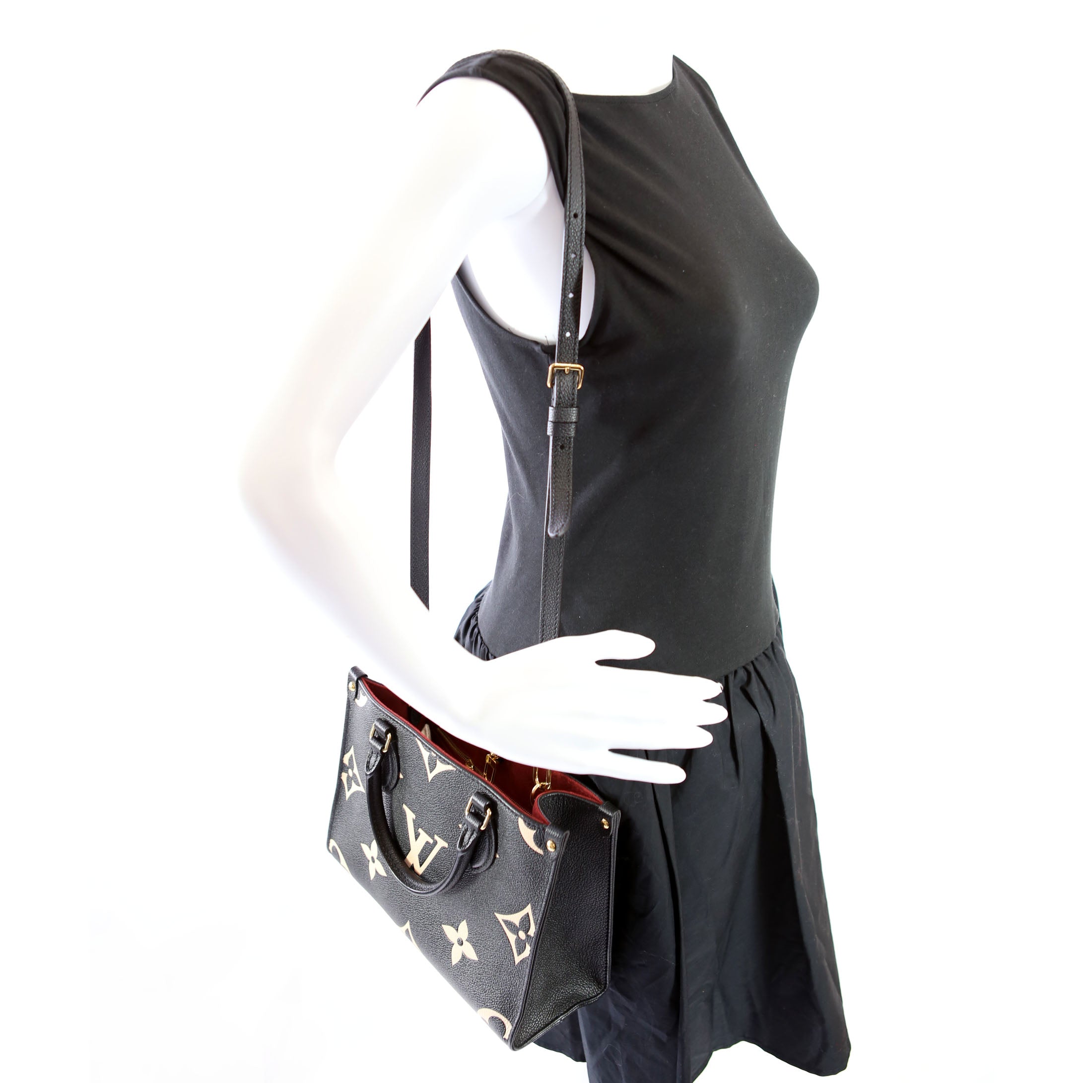 ONTHEGO PM Bicolor Empreinte Black/Beige