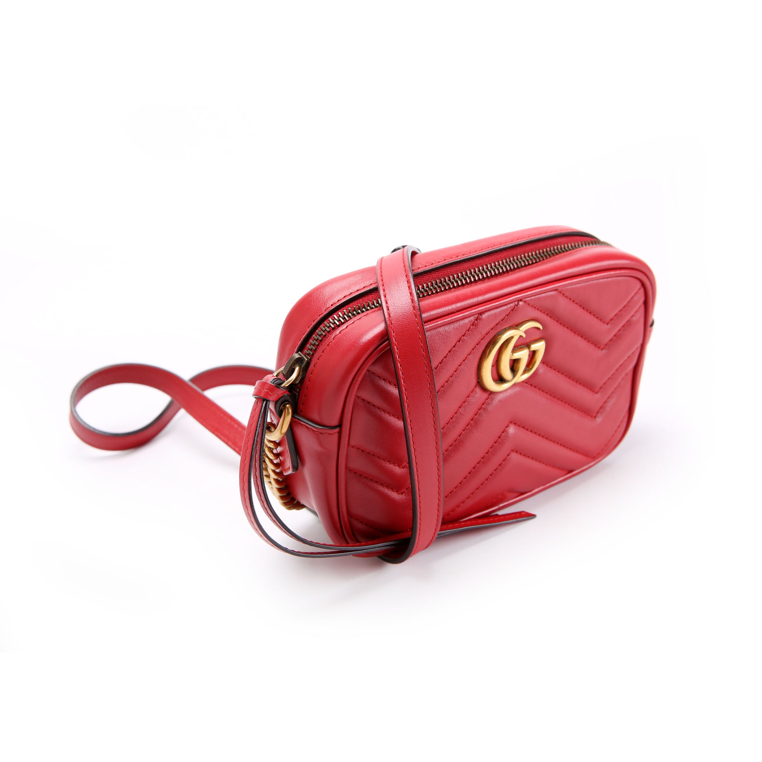 Gucci 448065 Marmont Mini Camera Bag Red