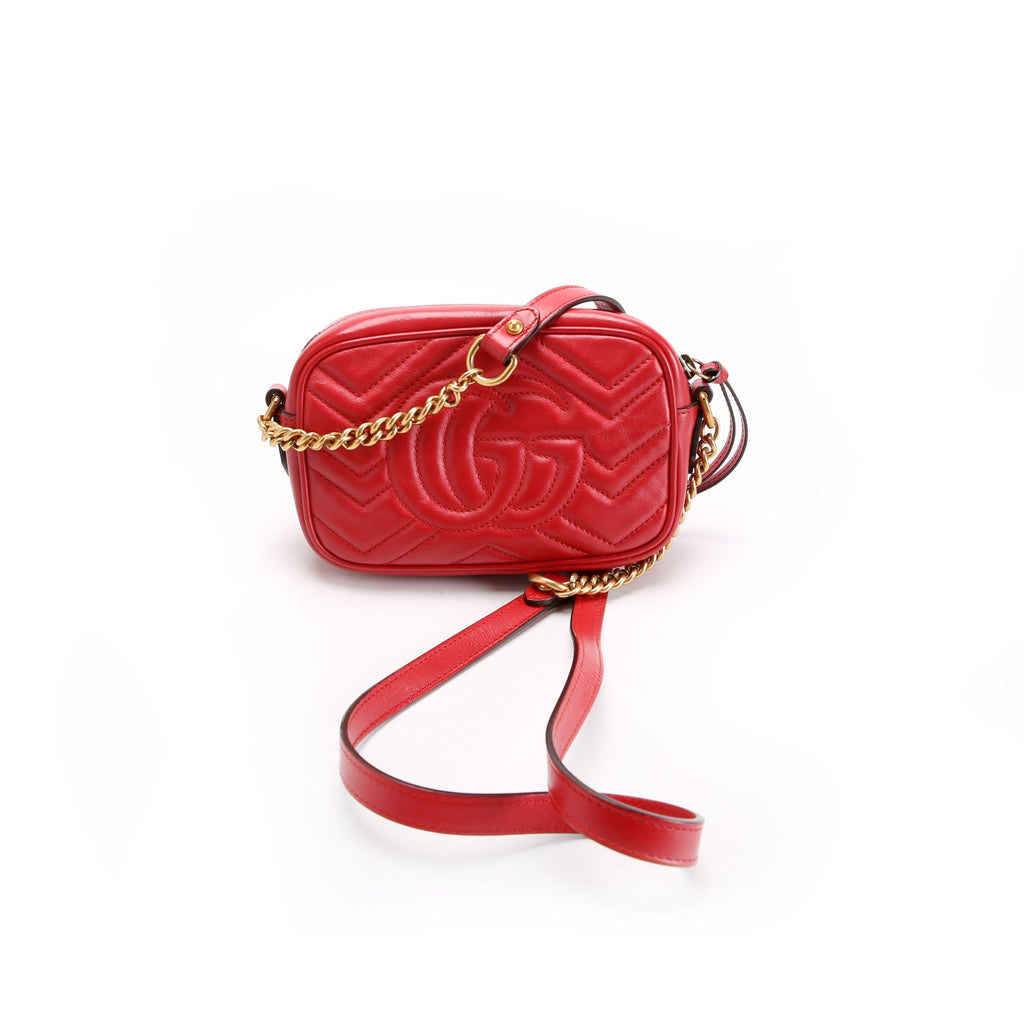 Gucci 448065 Marmont Mini Camera Bag Red