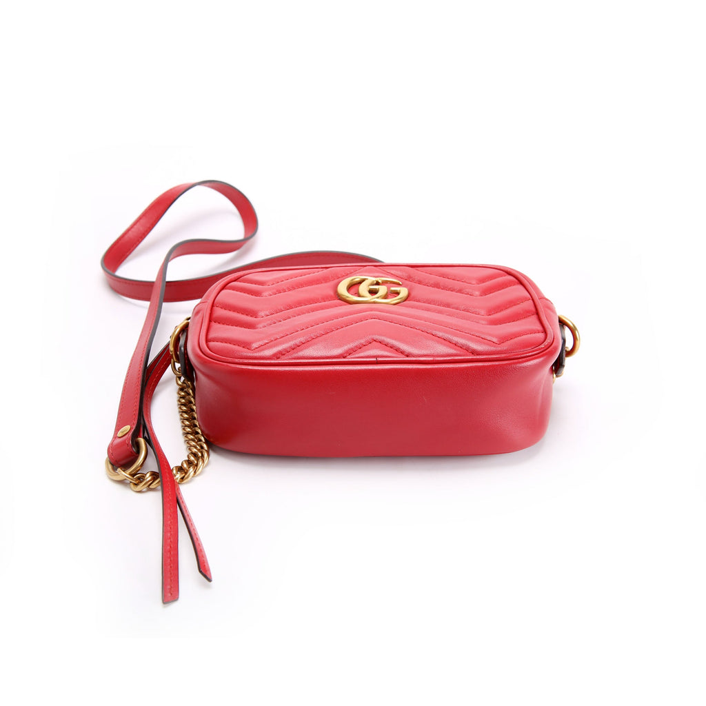 Gucci 448065 Marmont Mini Camera Bag Red