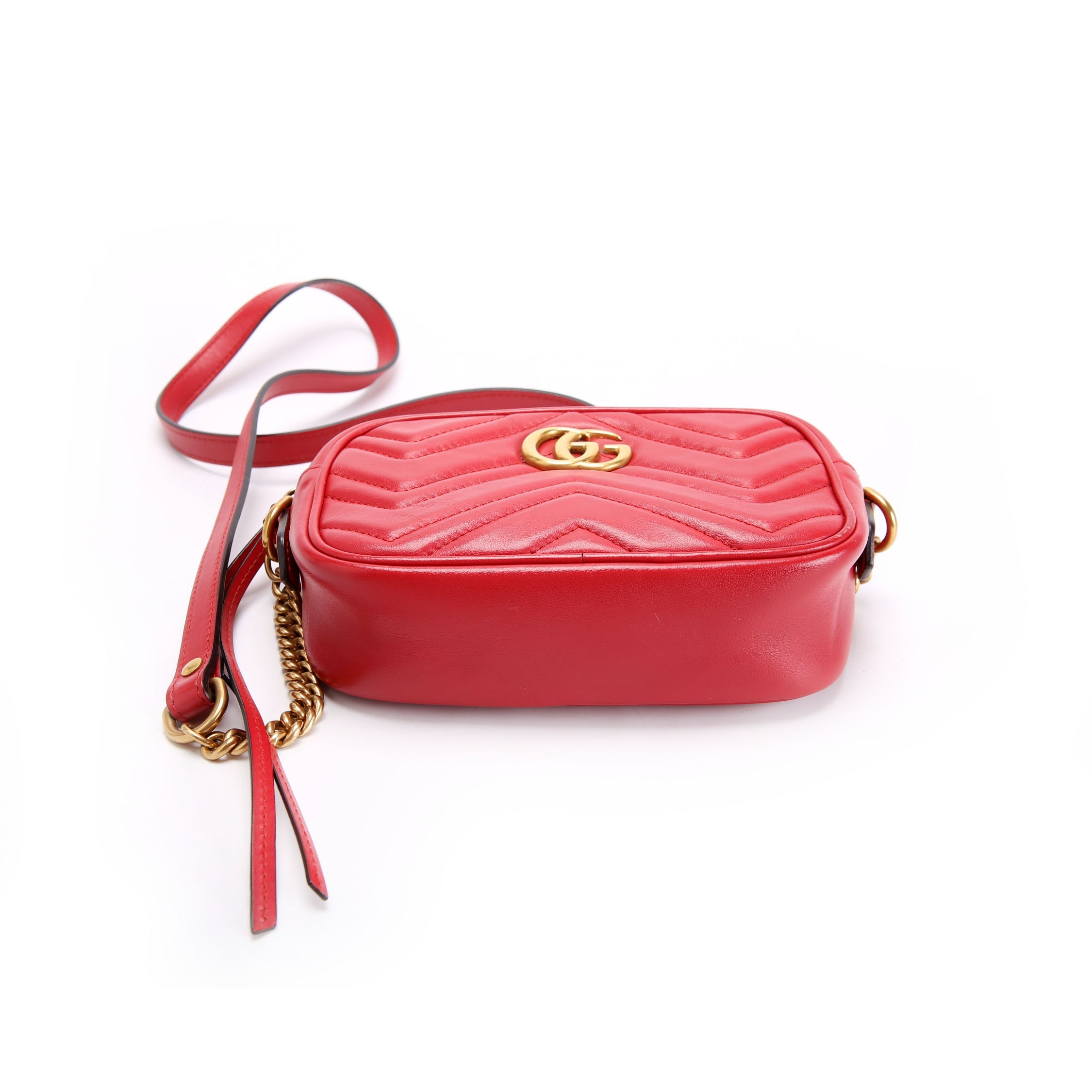 Gucci 448065 Marmont Mini Camera Bag Red