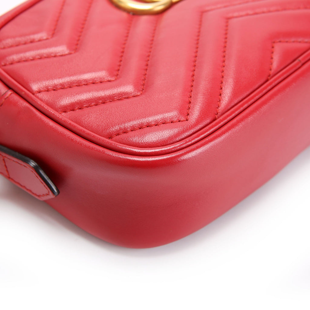 Gucci 448065 Marmont Mini Camera Bag Red