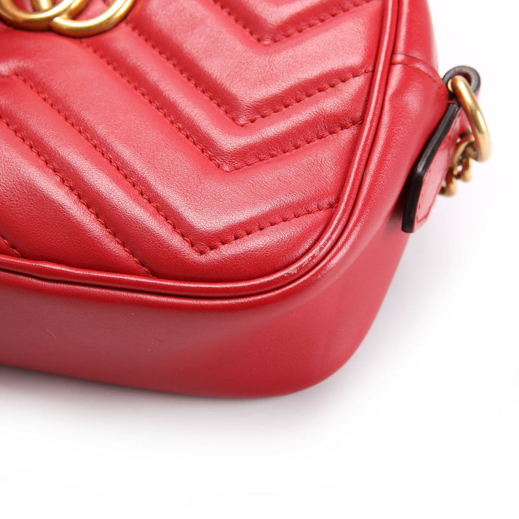 Gucci 448065 Marmont Mini Camera Bag Red