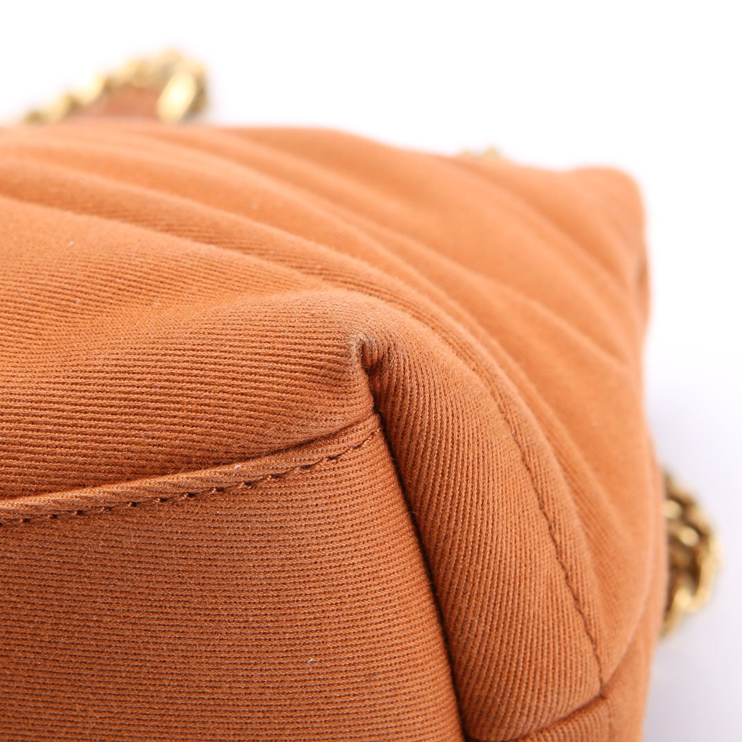 SAINT LAURENT Puffer Quilted Small Canvas 577476 Brown