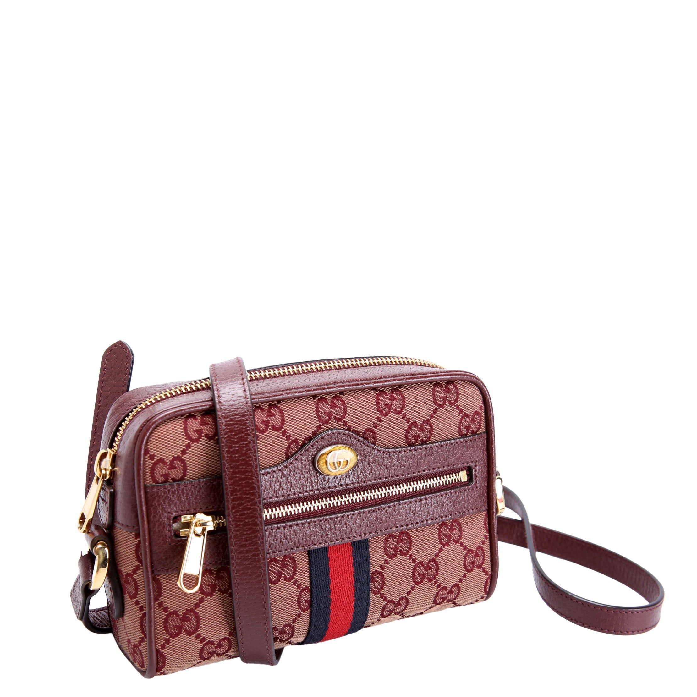 Gucci 517350 GG Canvas Mini Ophidia Burgundy