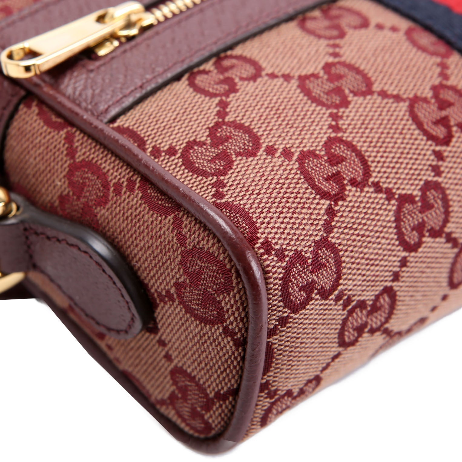 Gucci 517350 GG Canvas Mini Ophidia Burgundy