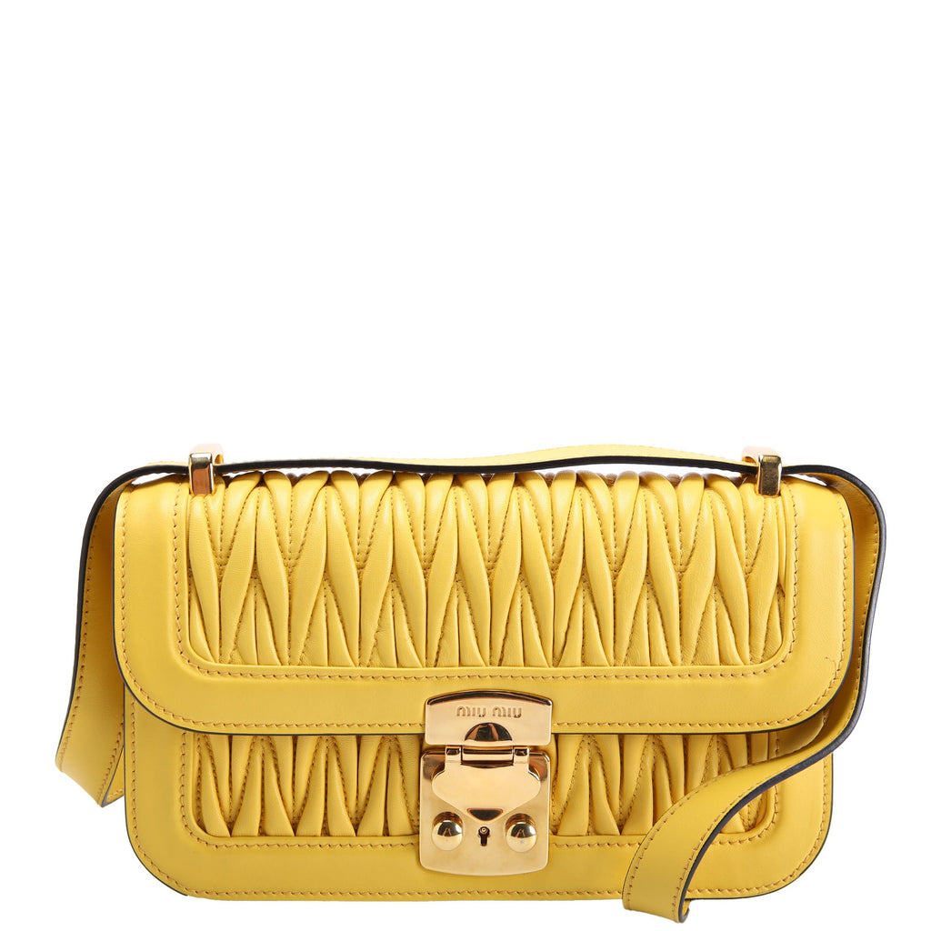 Matelasse Nappa Shoulder Bag Yellow