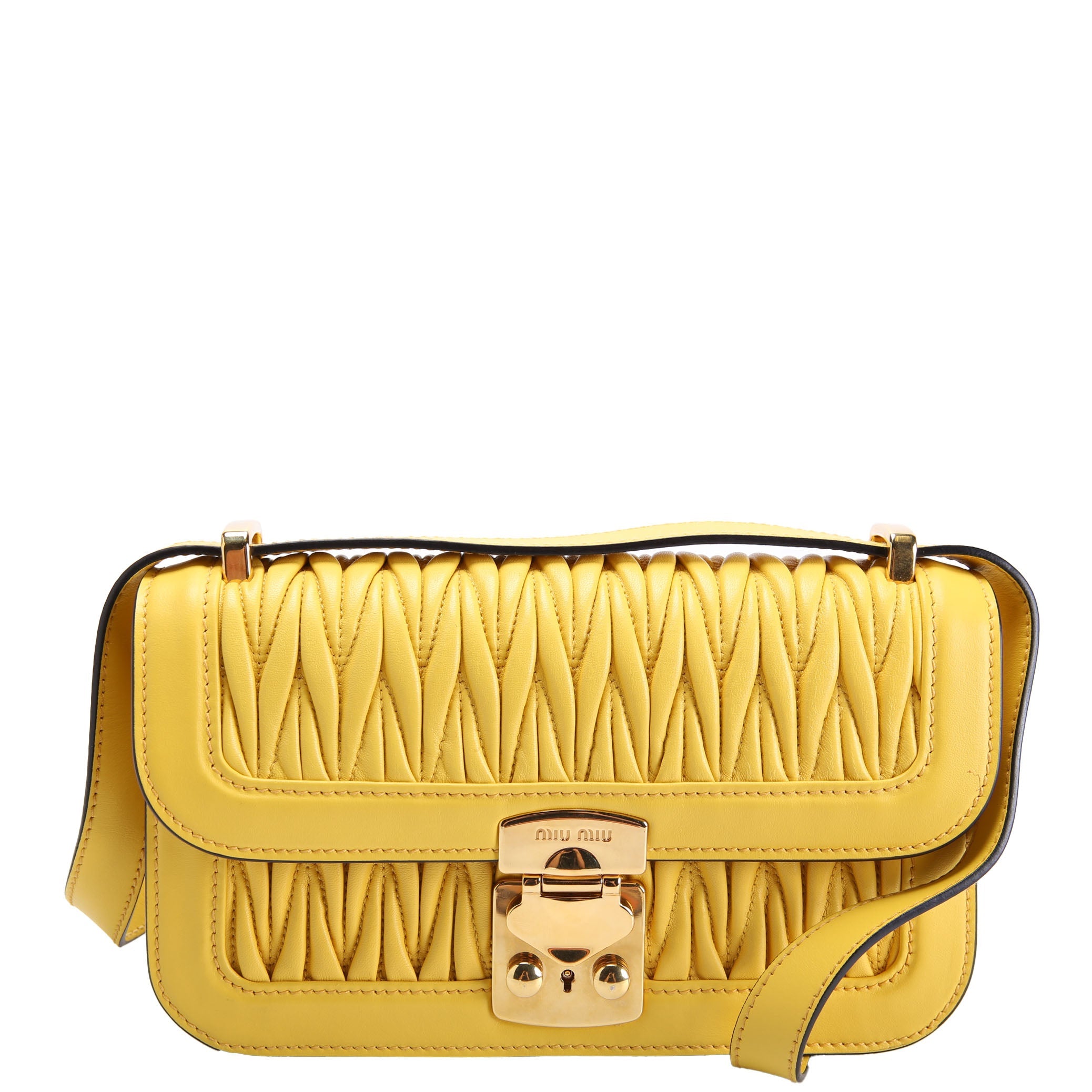 Matelasse Nappa Shoulder Bag Yellow