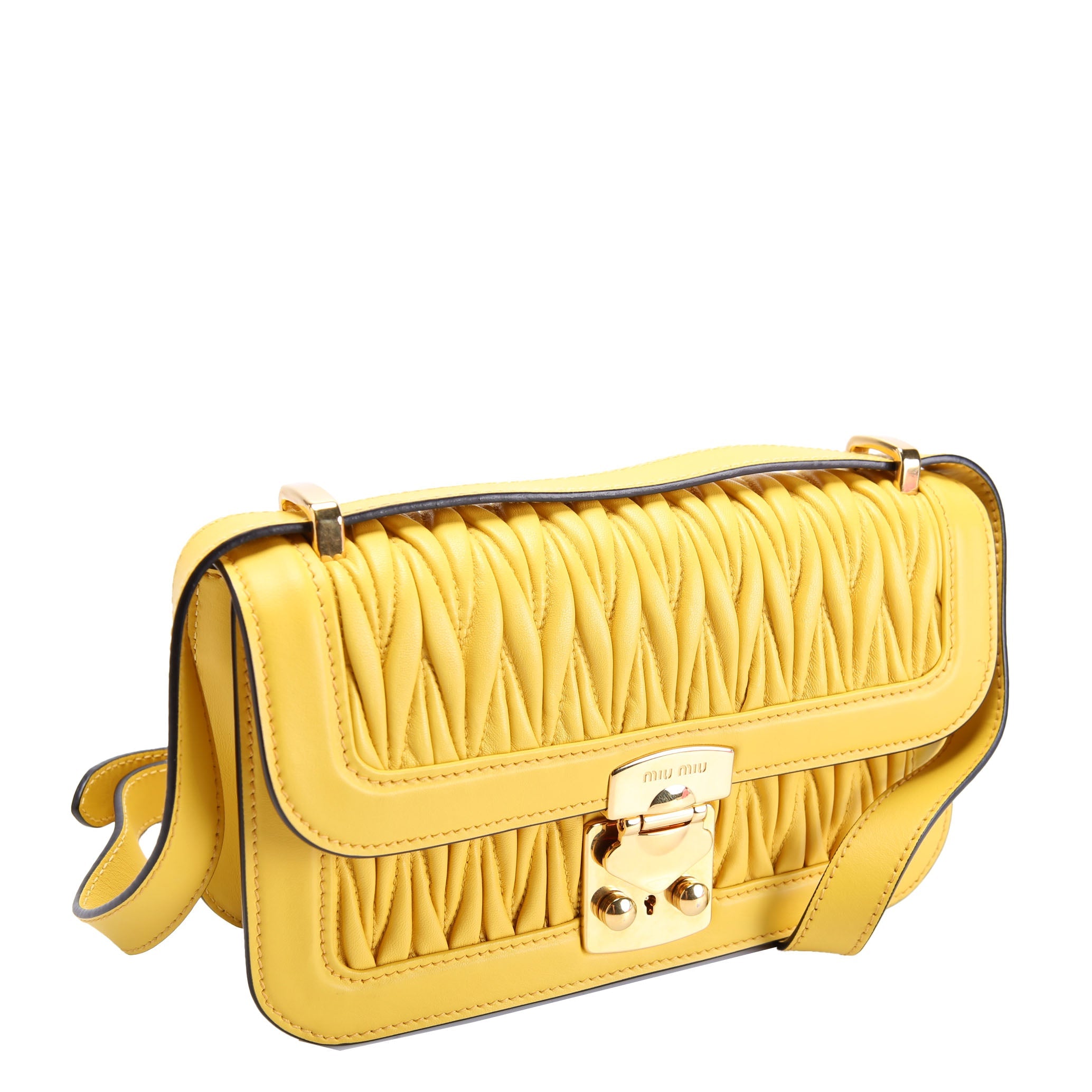 Matelasse Nappa Shoulder Bag Yellow