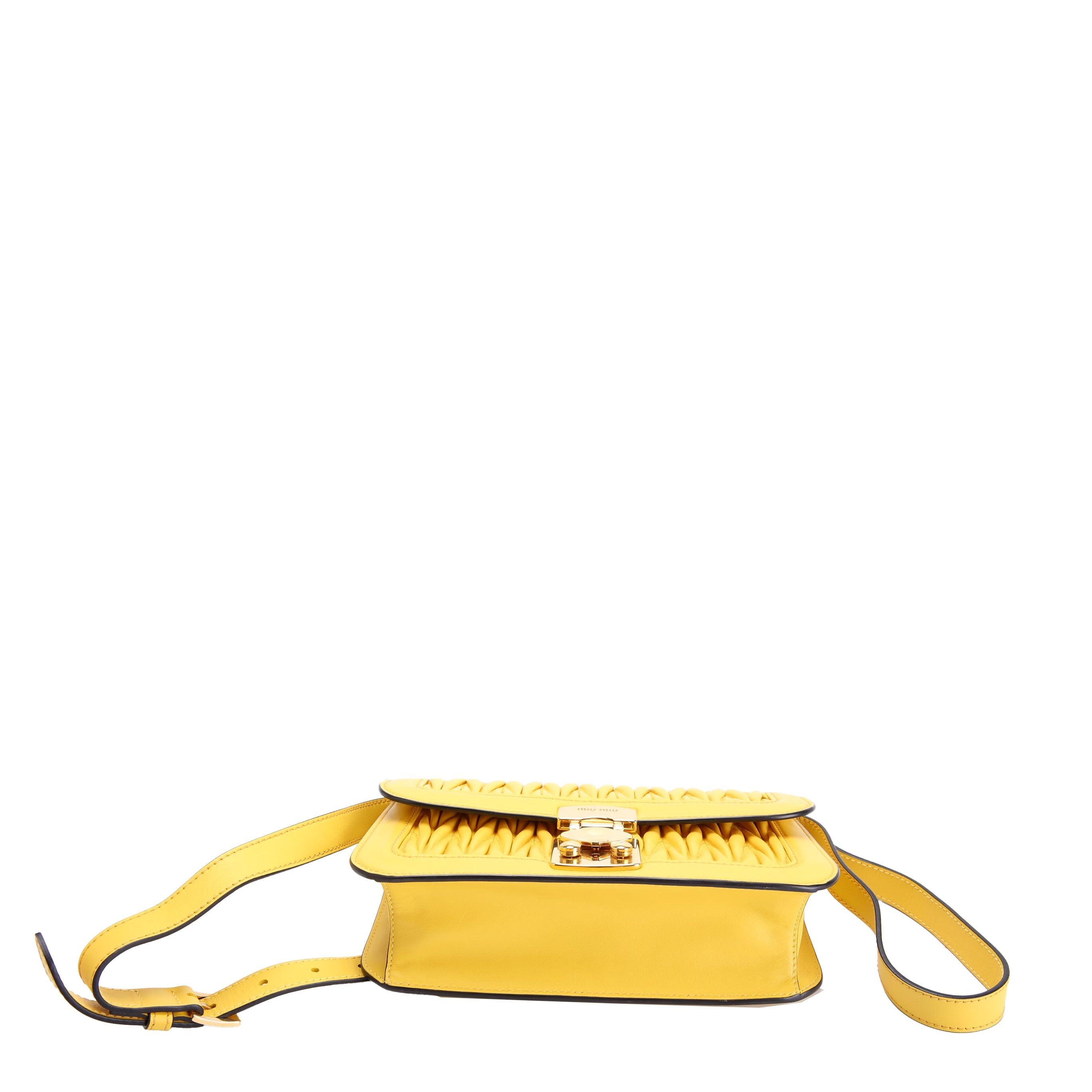 Matelasse Nappa Shoulder Bag Yellow