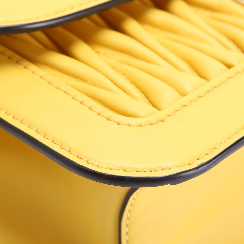 Matelasse Nappa Shoulder Bag Yellow
