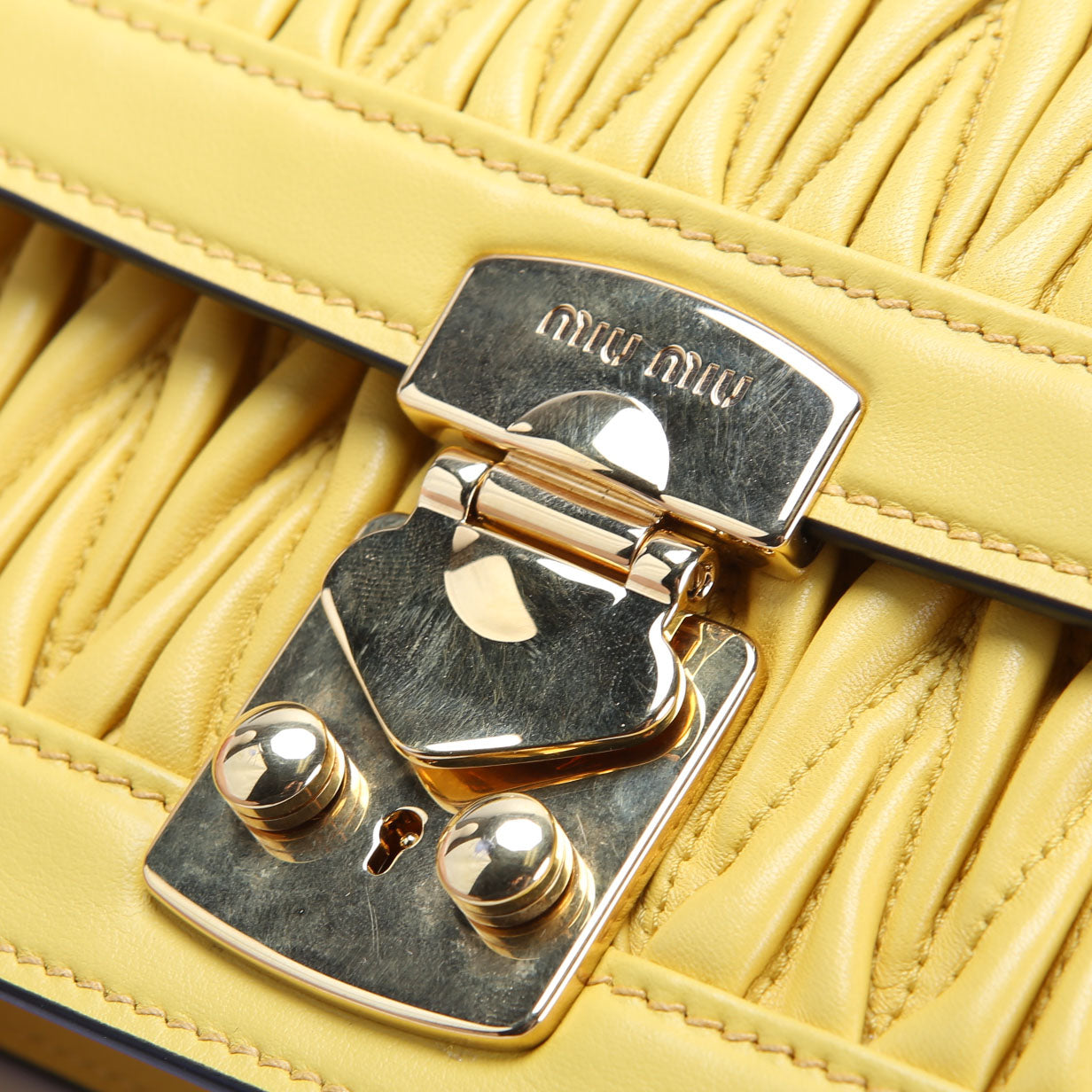 Matelasse Nappa Shoulder Bag Yellow