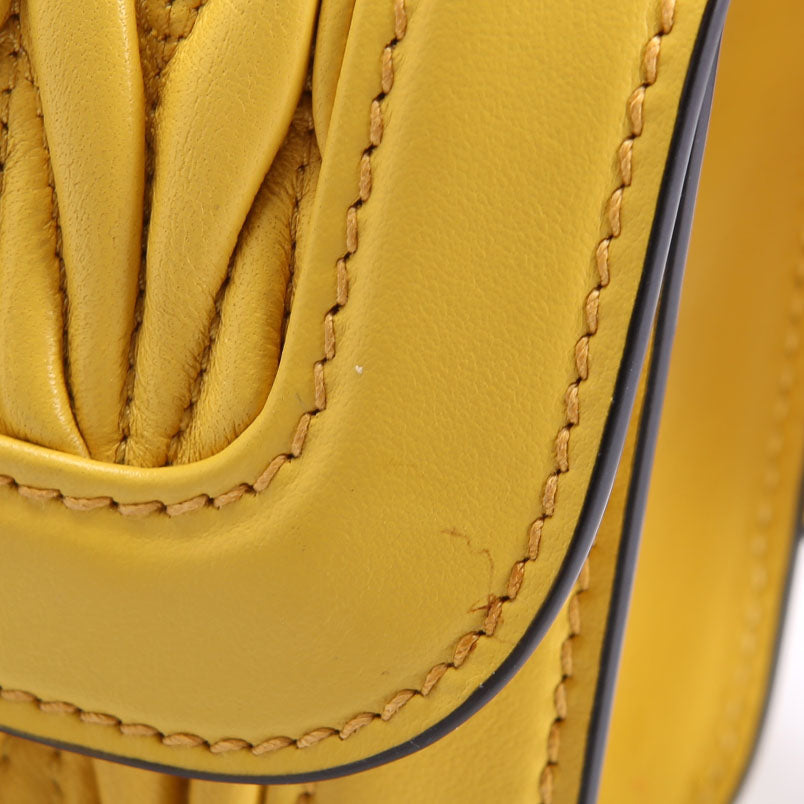 Matelasse Nappa Shoulder Bag Yellow