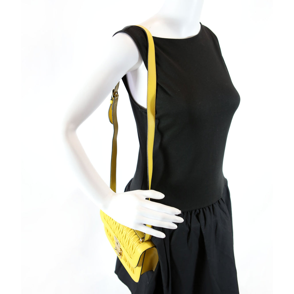 Matelasse Nappa Shoulder Bag Yellow