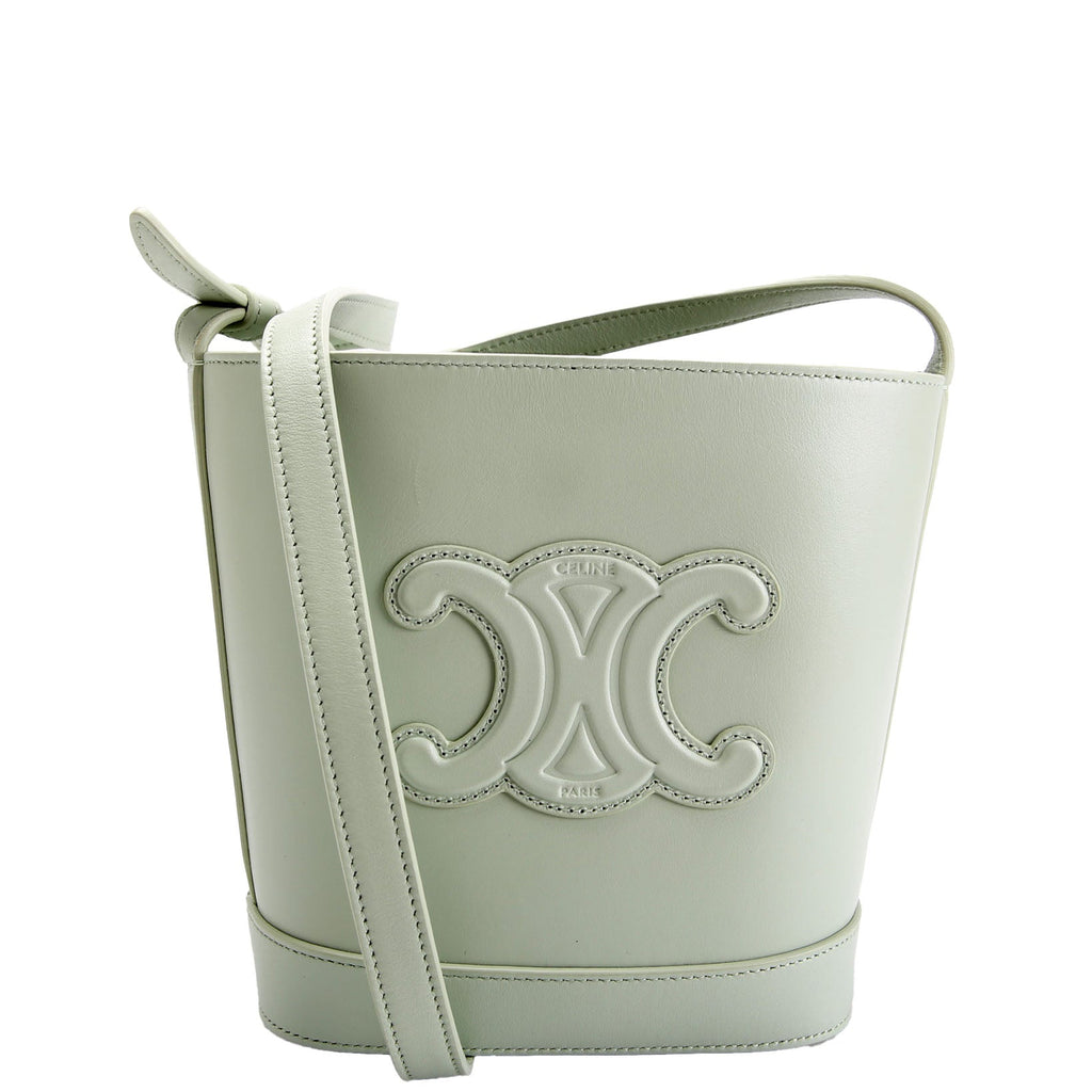 Cuir Triomphe Small Bucket Bag Seafoam
