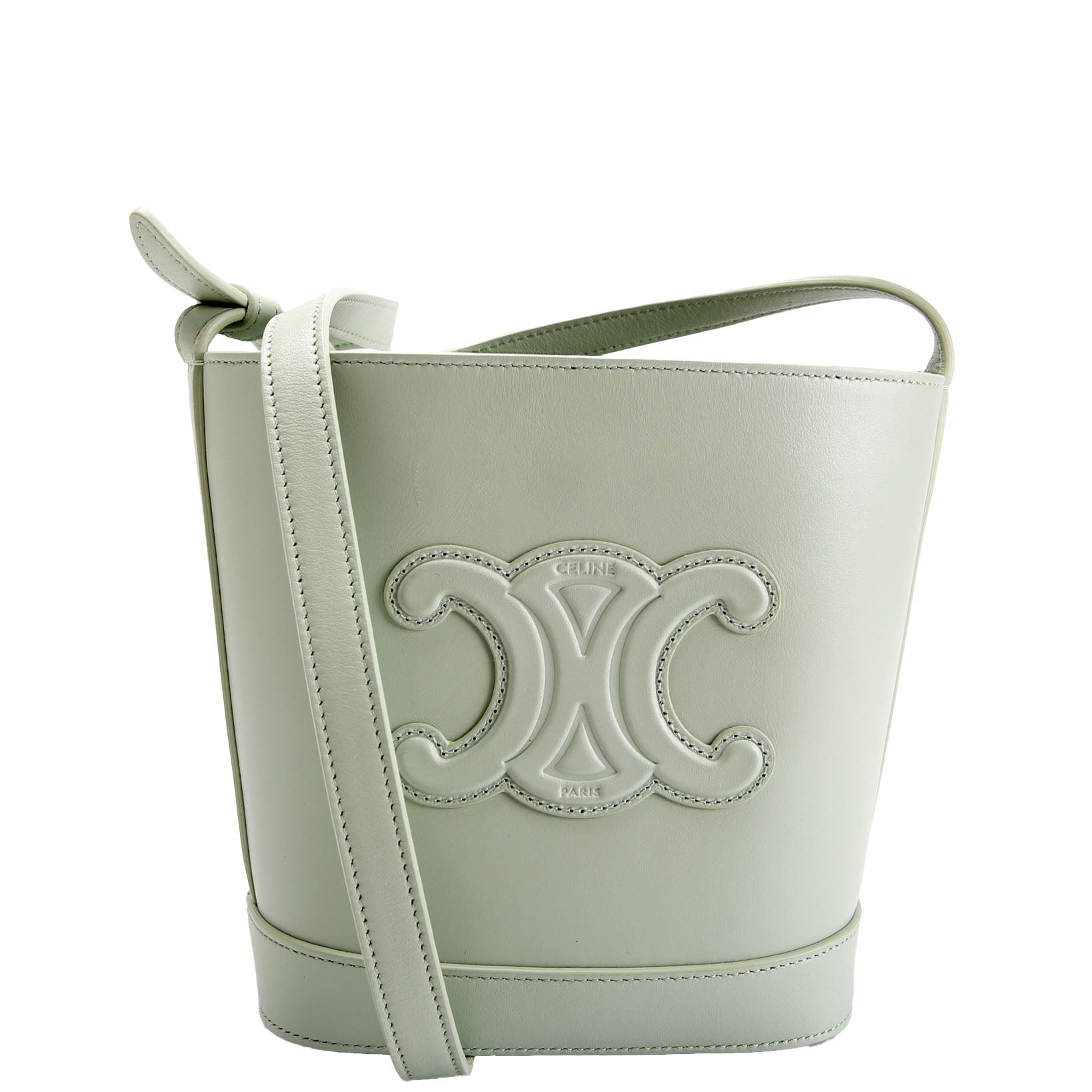 Cuir Triomphe Small Bucket Bag Seafoam
