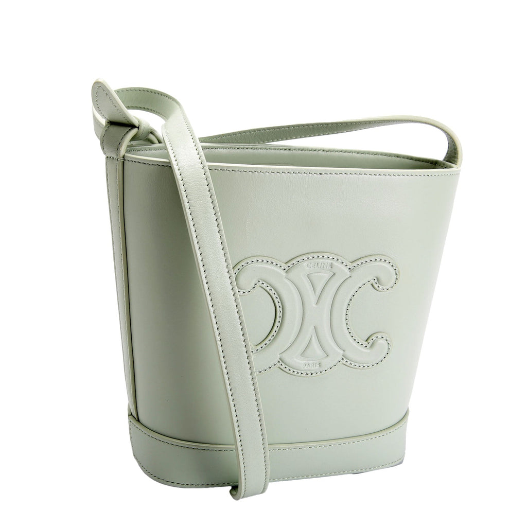 Cuir Triomphe Small Bucket Bag Seafoam