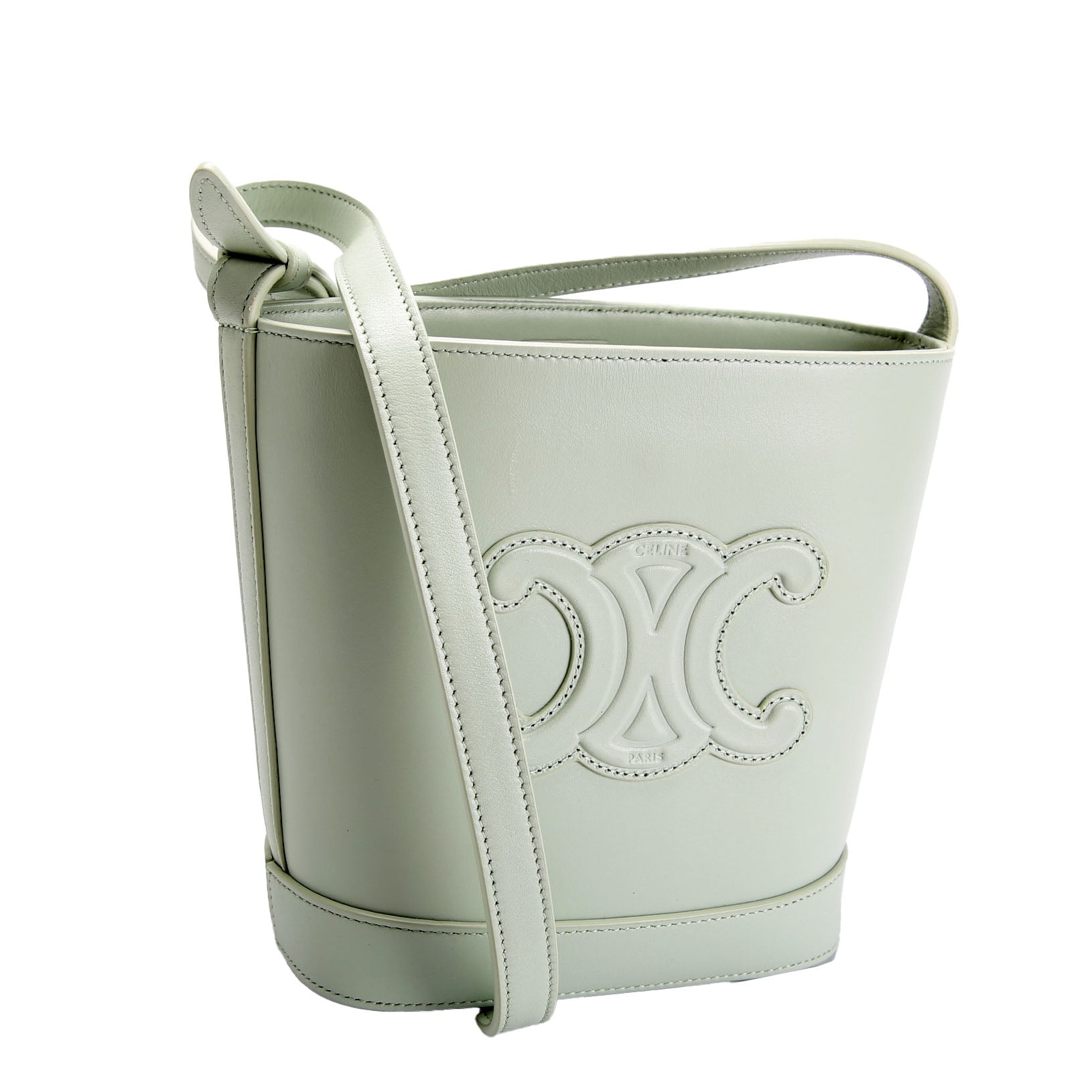 Cuir Triomphe Small Bucket Bag Seafoam