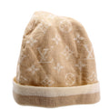 LV Monogram Cashmere/Silk Beanie Hat Tan