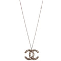 CC Floral Pendant Necklace Silver