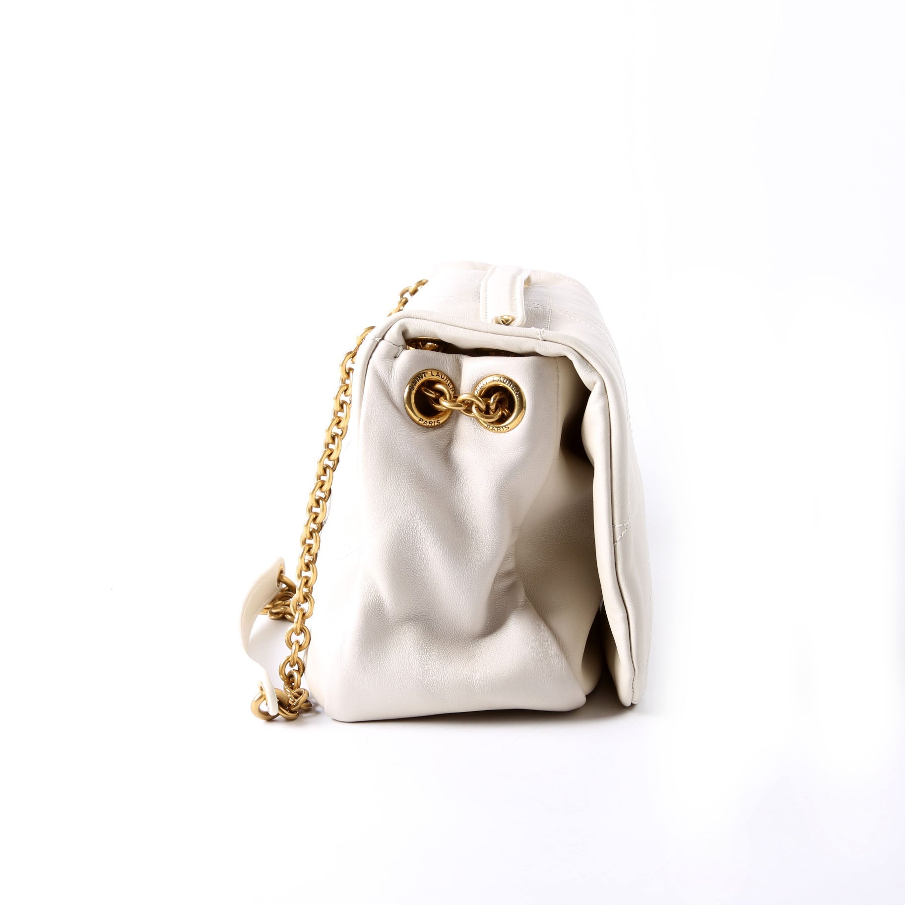 SAINT LAURENT 763475 Jamie 4.3 Small Quilted Lambskin Ivory