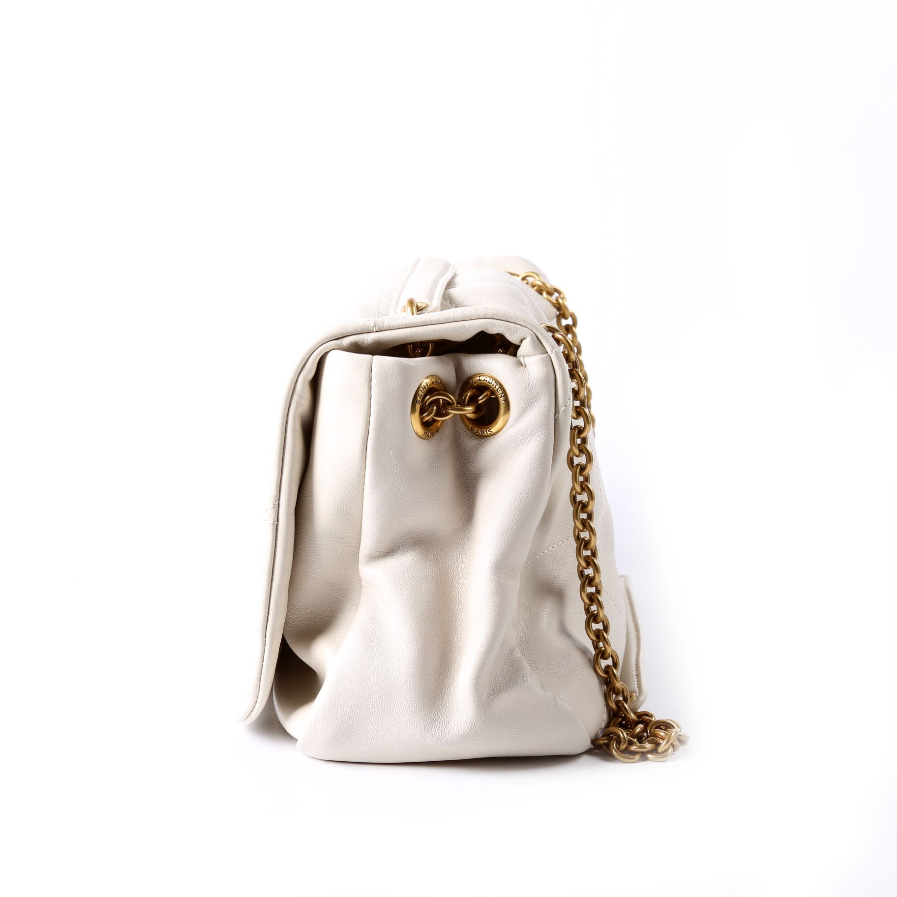 SAINT LAURENT 763475 Jamie 4.3 Small Quilted Lambskin Ivory