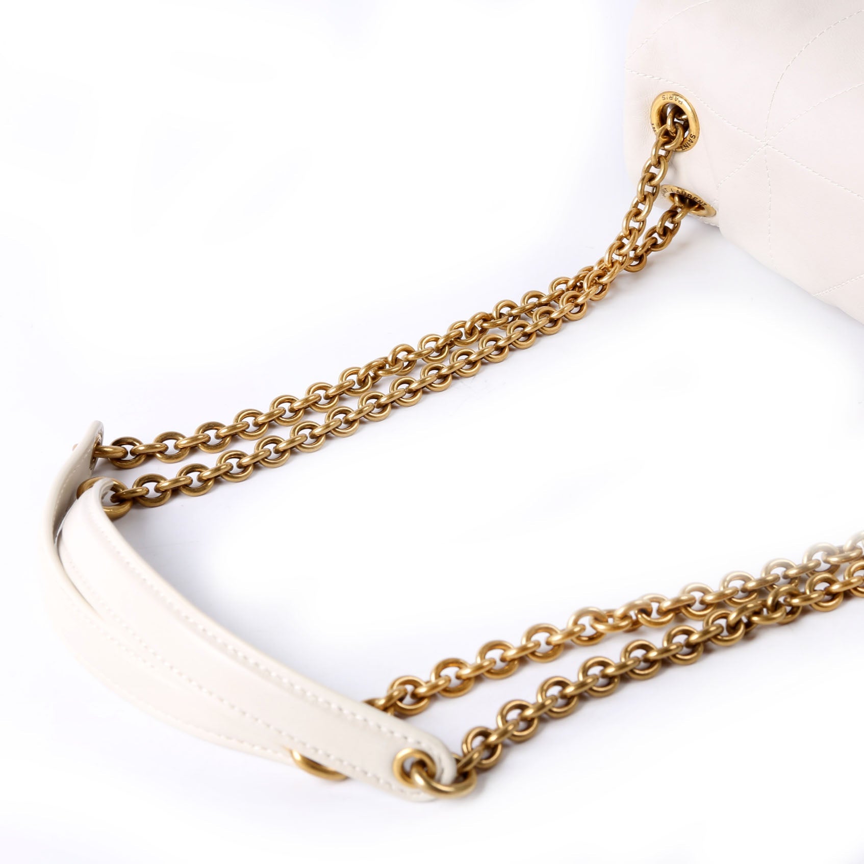 SAINT LAURENT 763475 Jamie 4.3 Small Quilted Lambskin Ivory