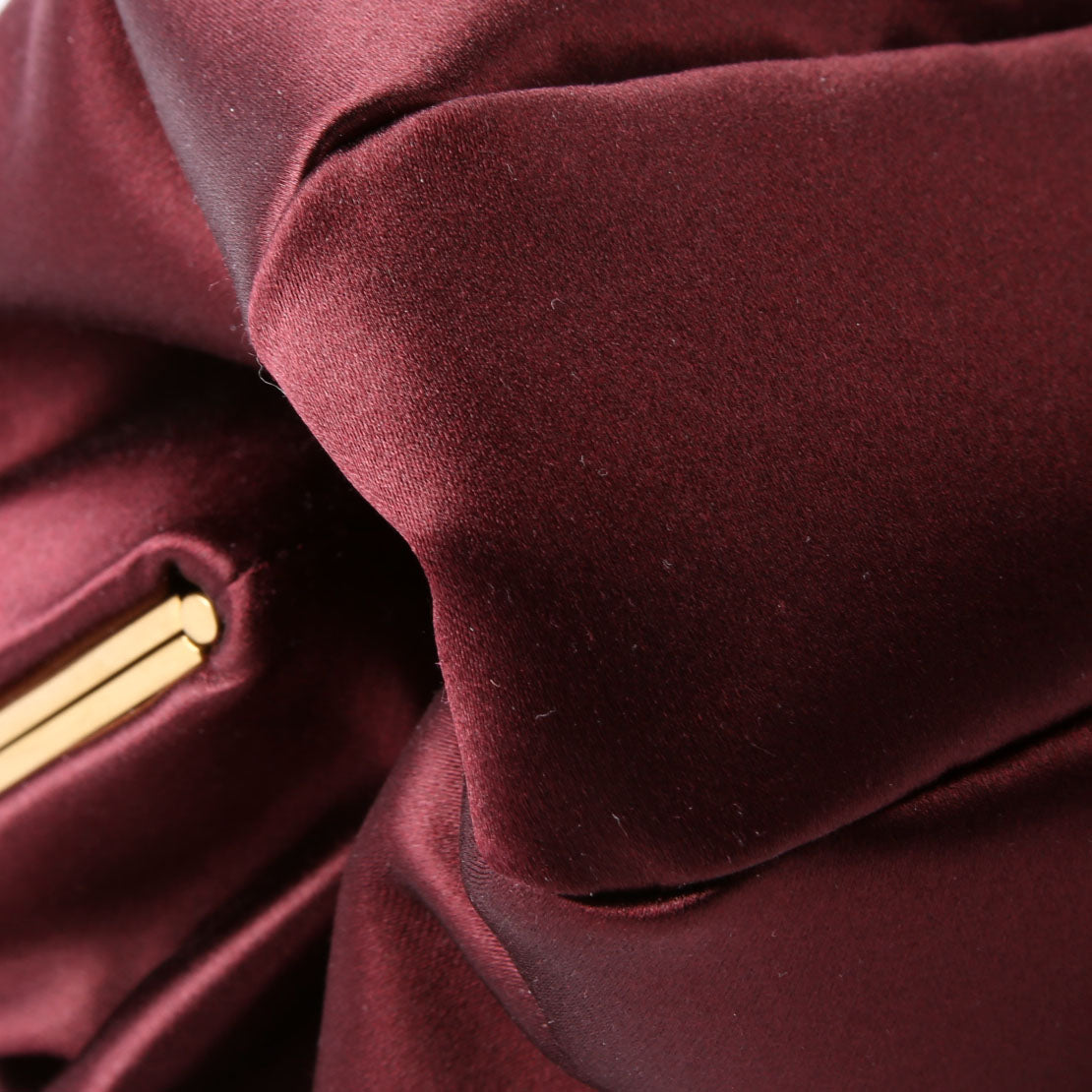 SAINT LAURENT Satin Chain Clutch With Chain 807825 Burgundy