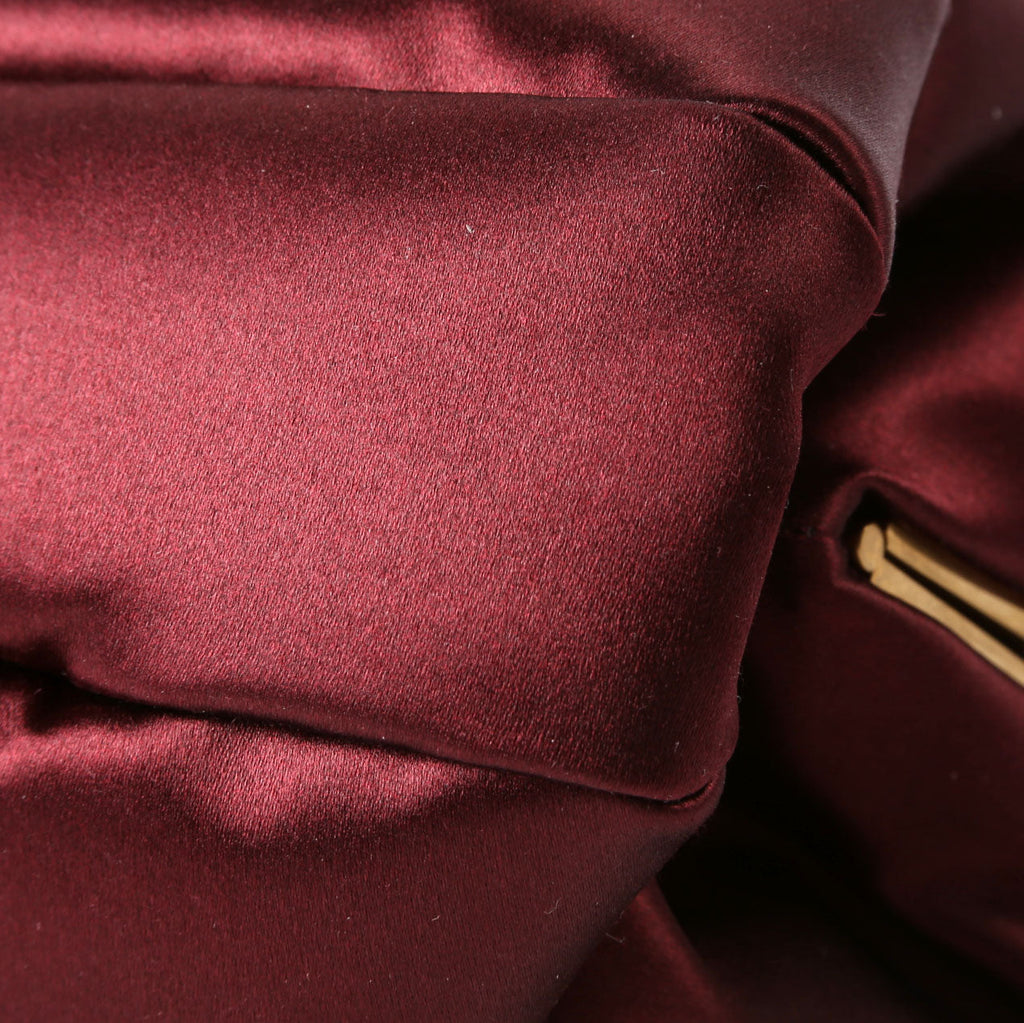 SAINT LAURENT Satin Chain Clutch With Chain 807825 Burgundy