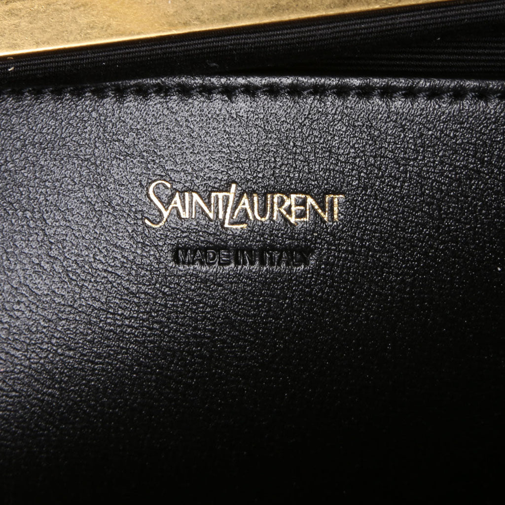 SAINT LAURENT Satin Chain Clutch With Chain 807825 Burgundy