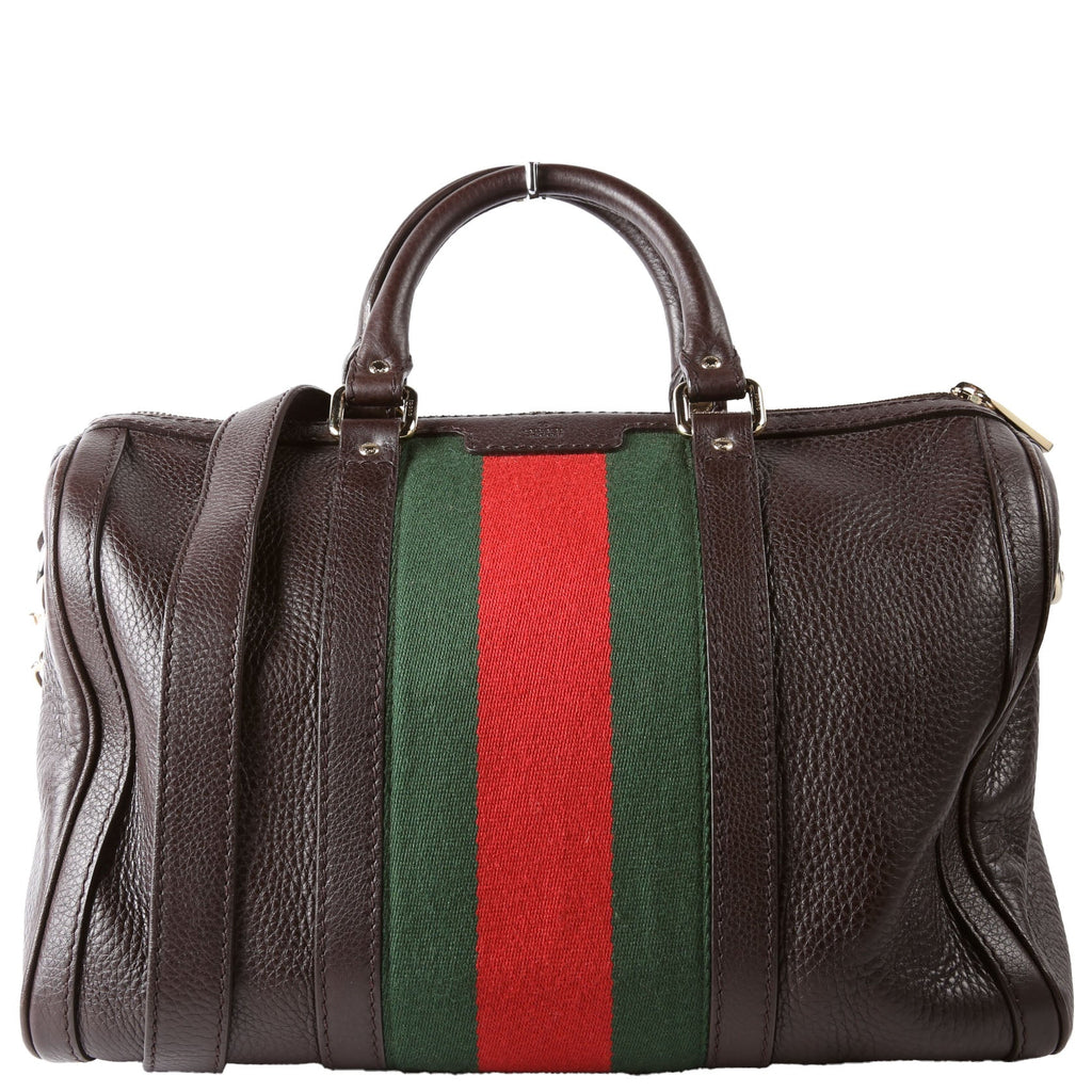 Gucci 247205 Boston Bag Web Leather