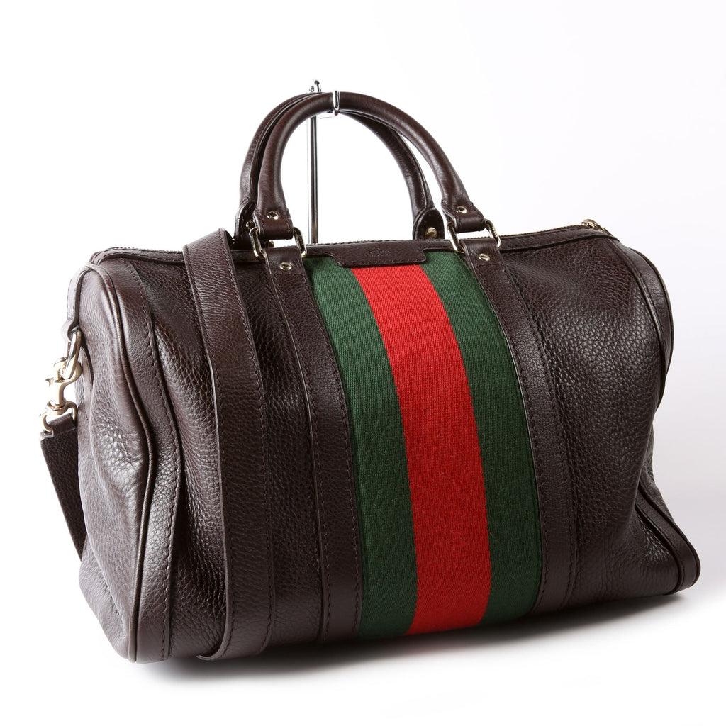 Gucci 247205 Boston Bag Web Leather
