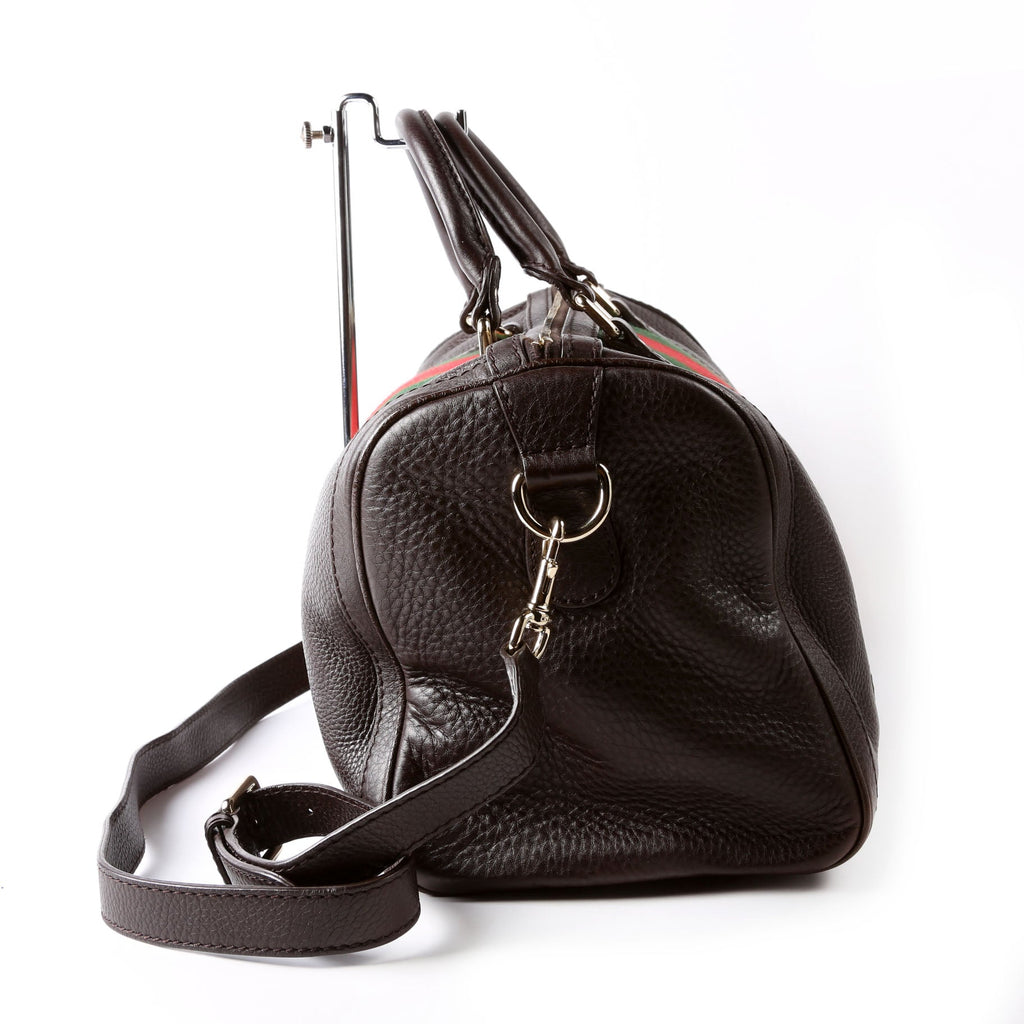 Gucci 247205 Boston Bag Web Leather