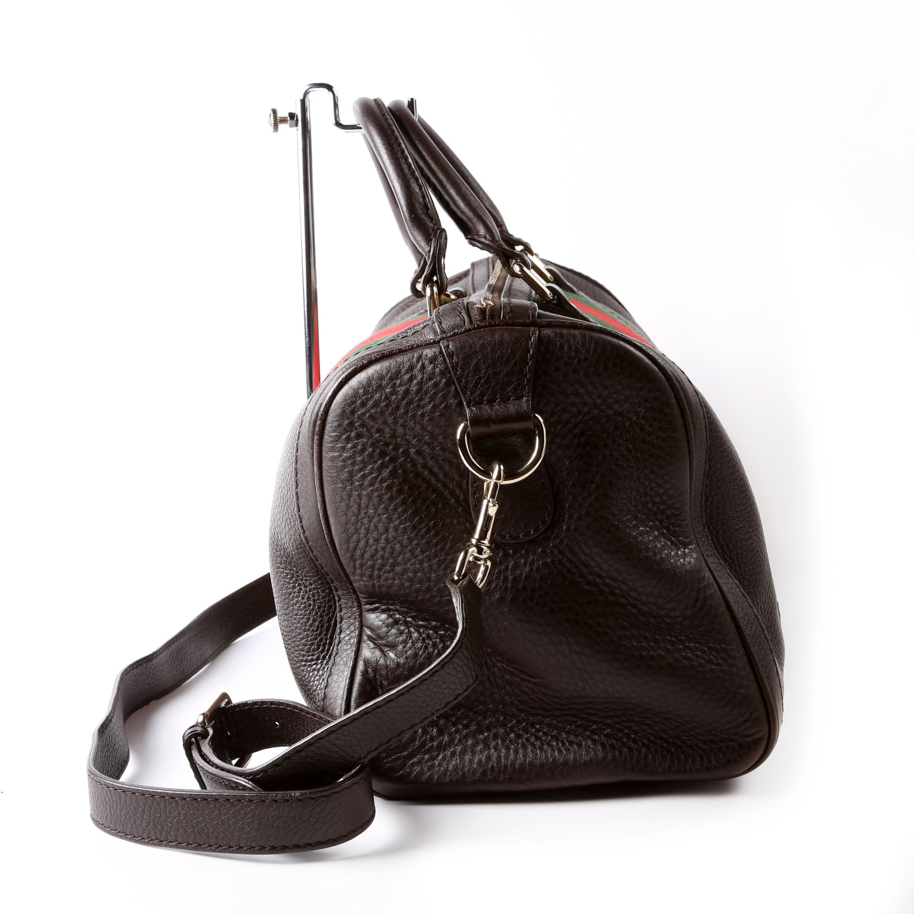Gucci 247205 Boston Bag Web Leather