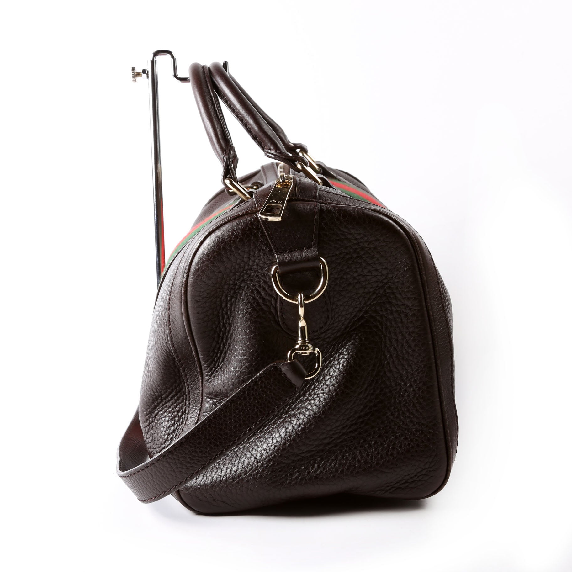 Gucci 247205 Boston Bag Web Leather