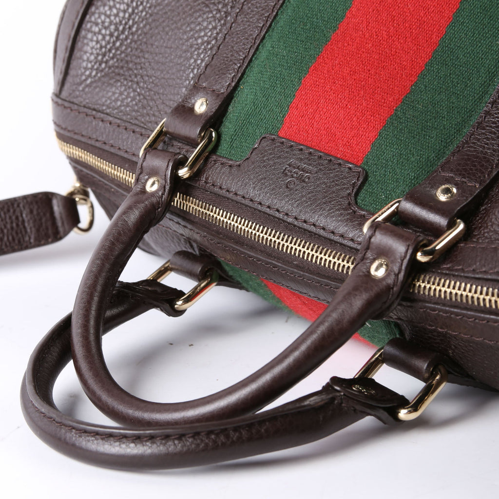 Gucci 247205 Boston Bag Web Leather