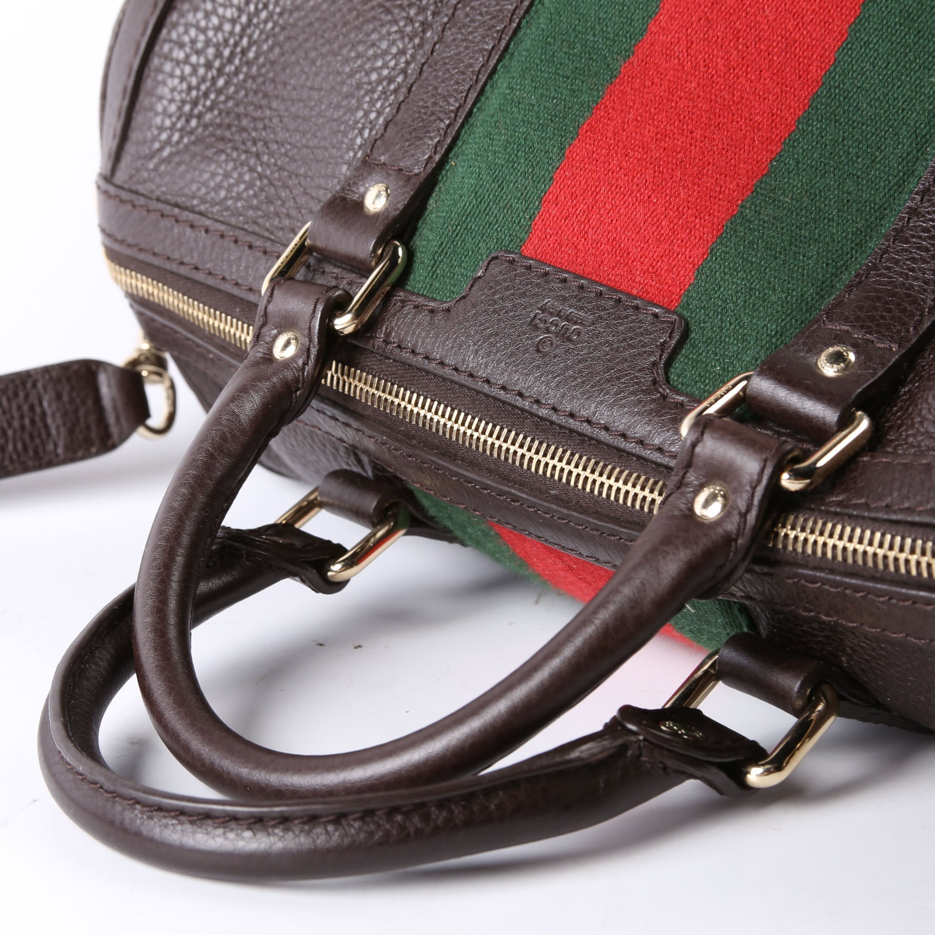 Gucci 247205 Boston Bag Web Leather