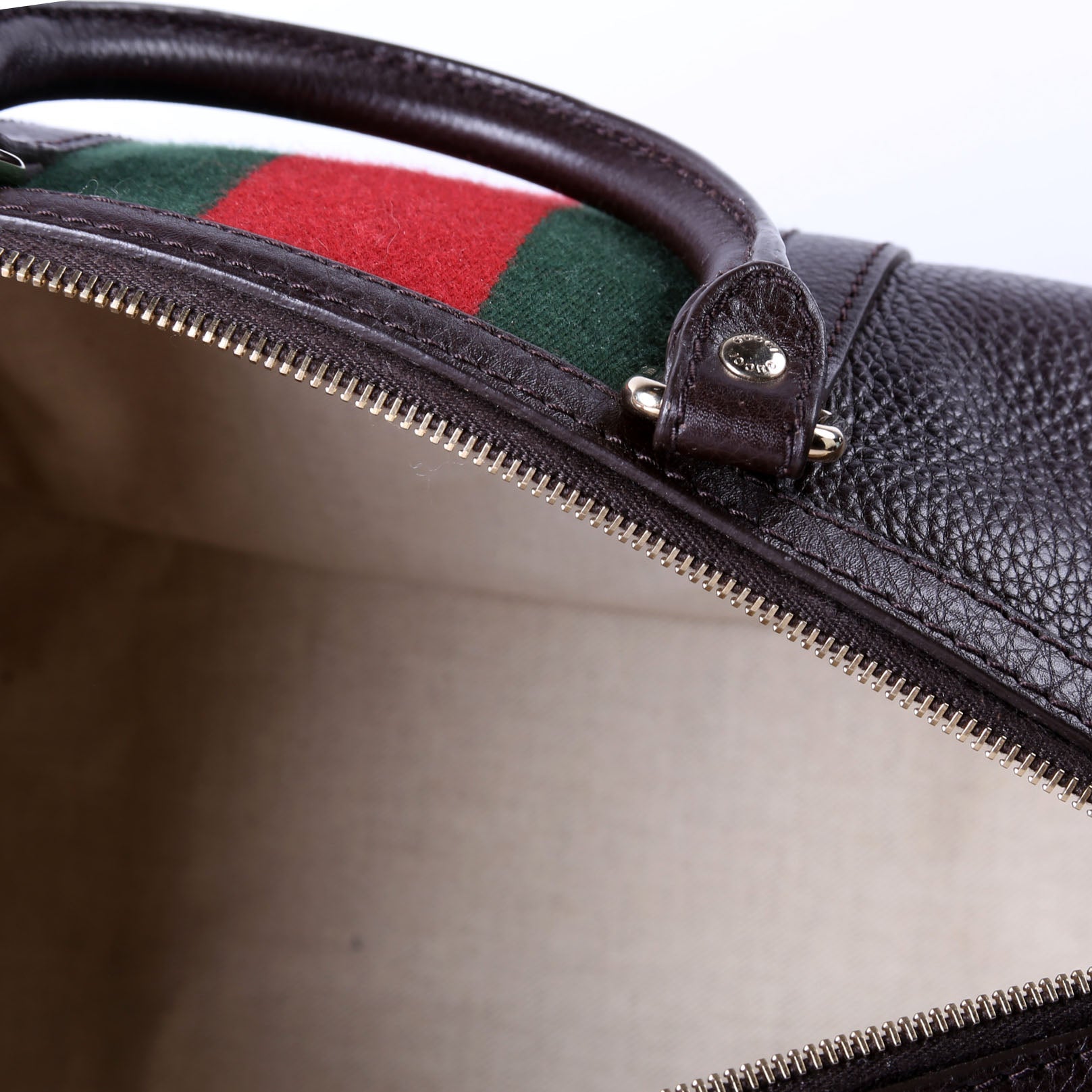Gucci 247205 Boston Bag Web Leather