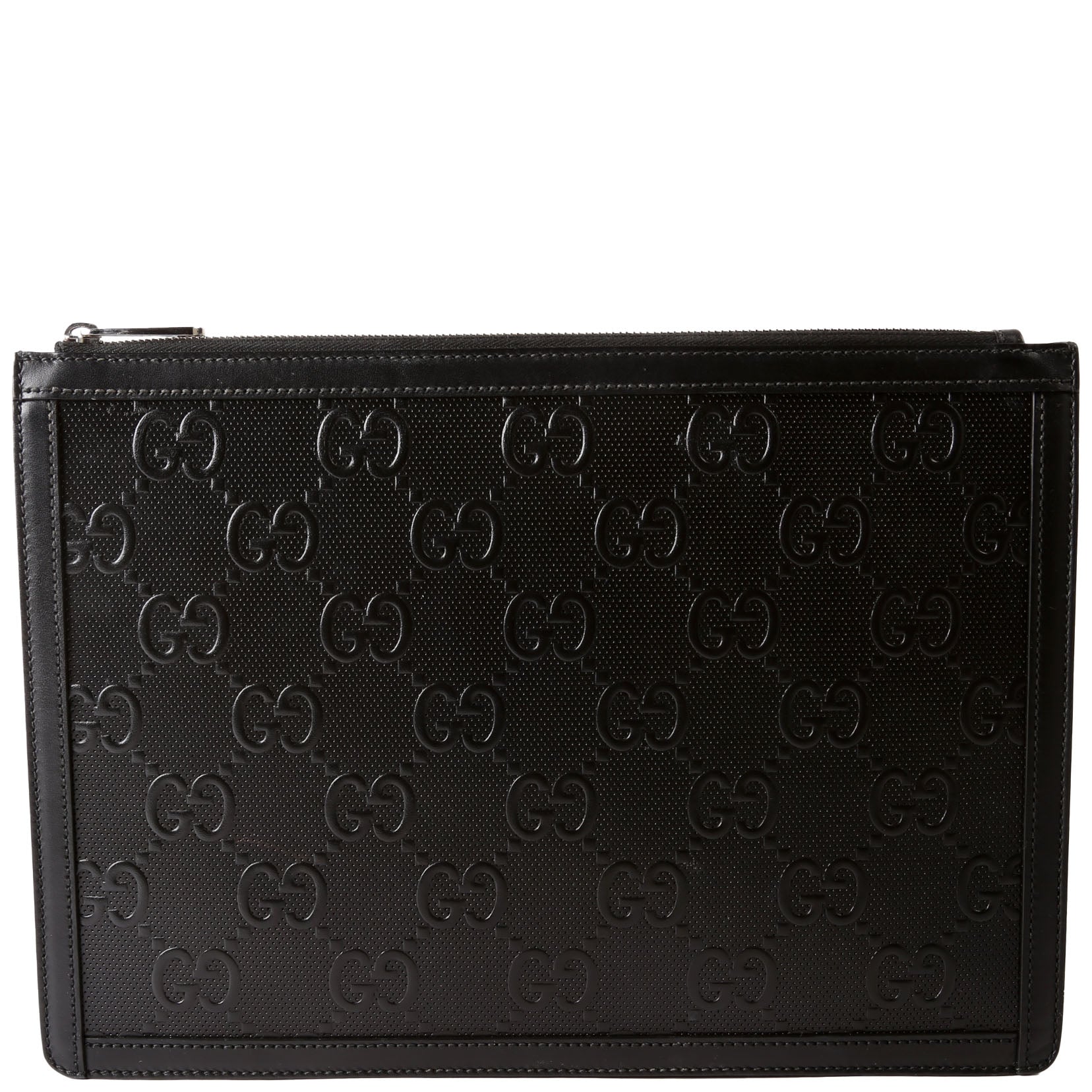 Gucci 646449 GG Embossed Pouch Black
