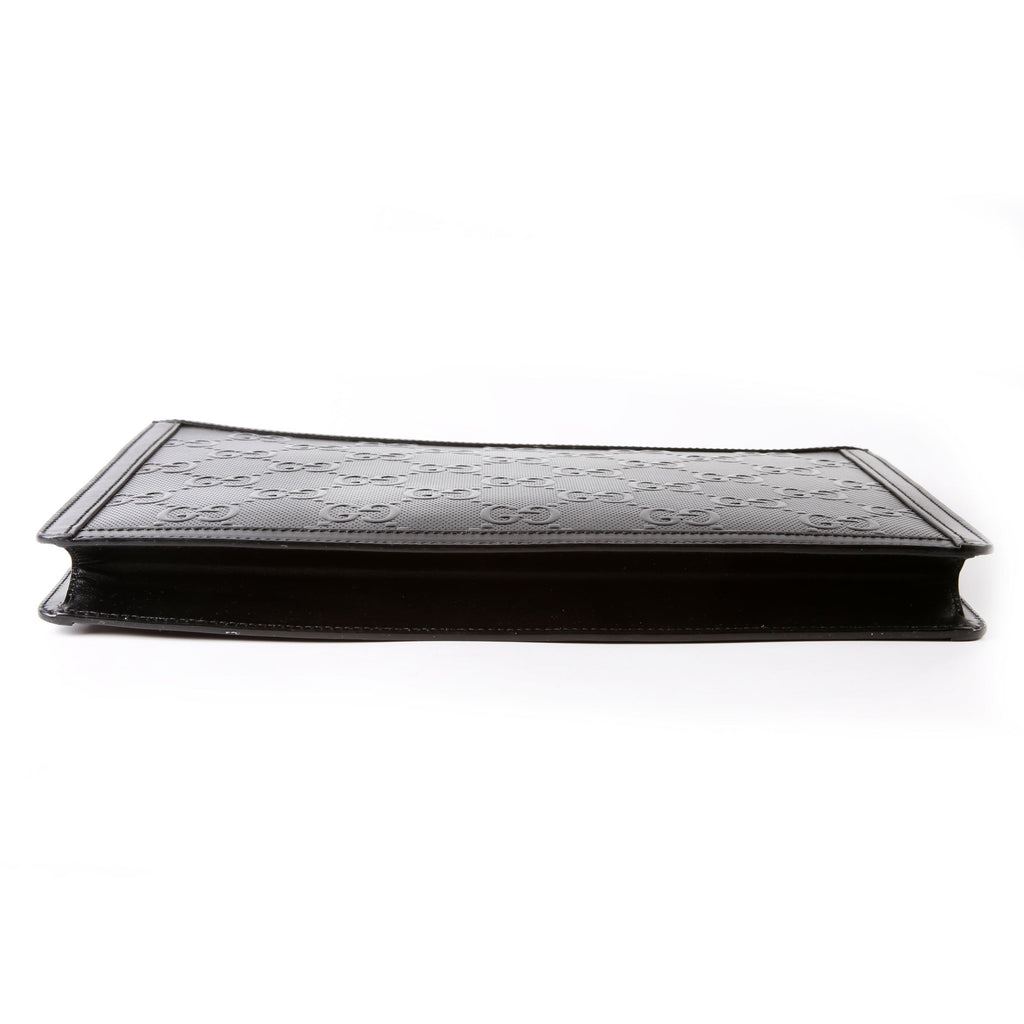 Gucci 646449 GG Embossed Pouch Black