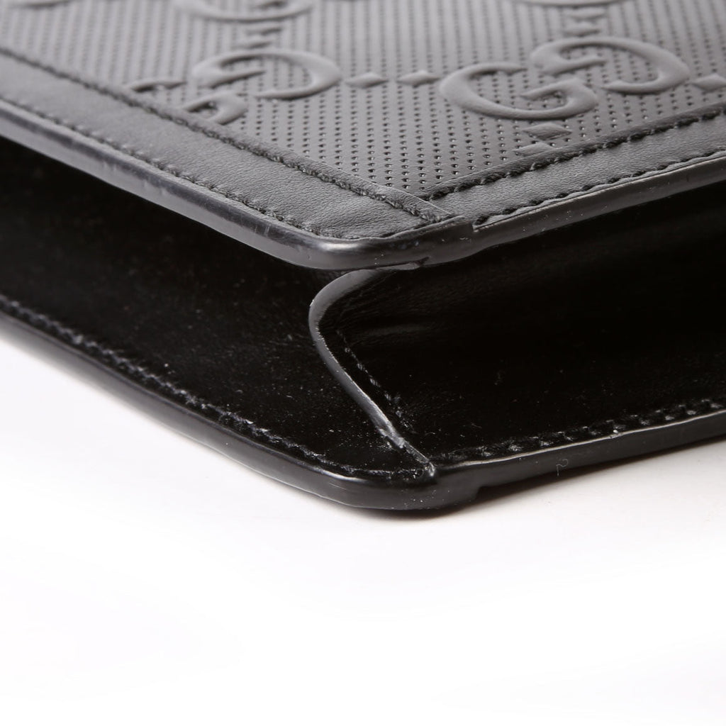 Gucci 646449 GG Embossed Pouch Black