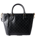 432124 Guccissima Zipped Tote Black