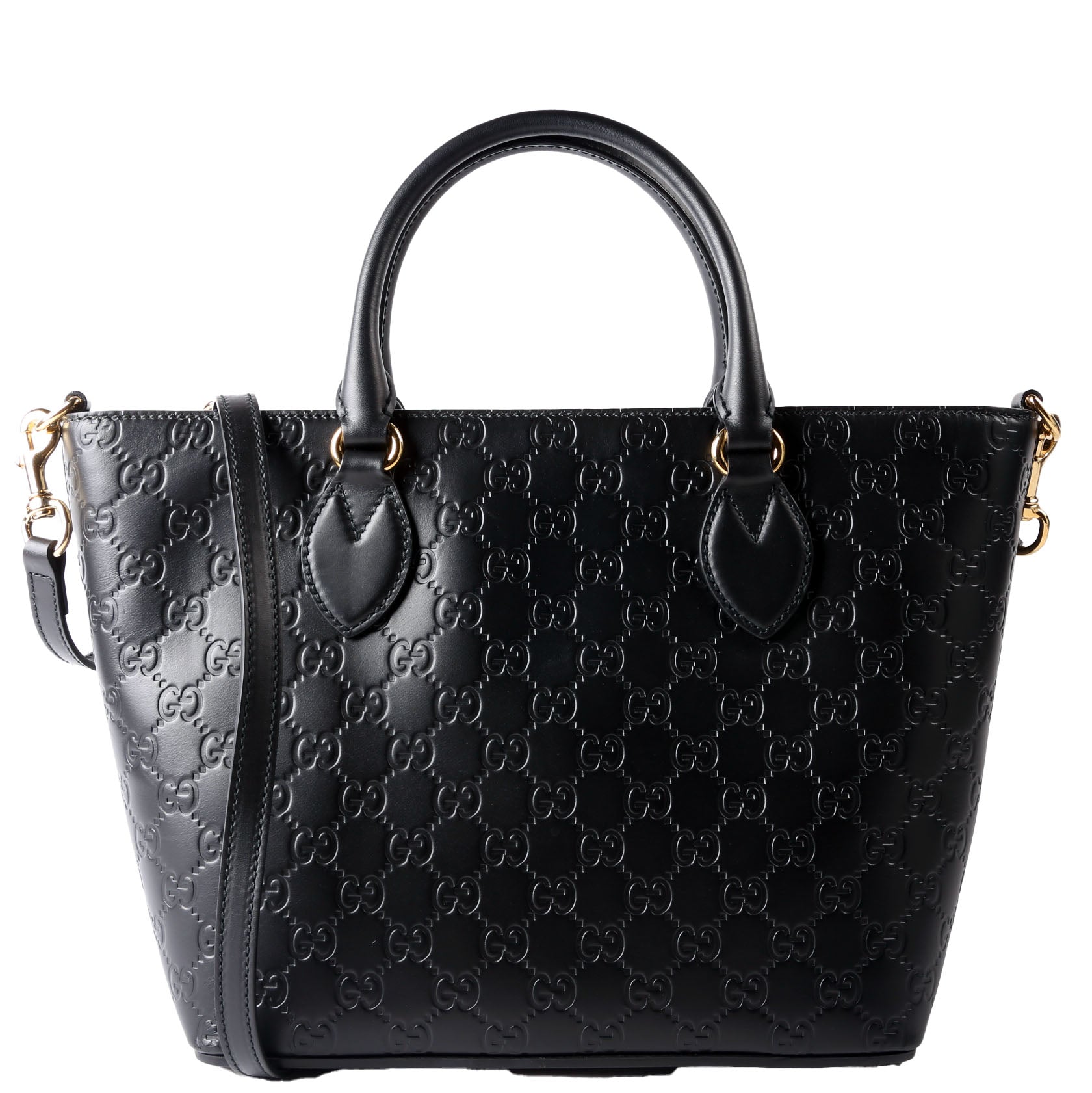 432124 Guccissima Zipped Tote Black