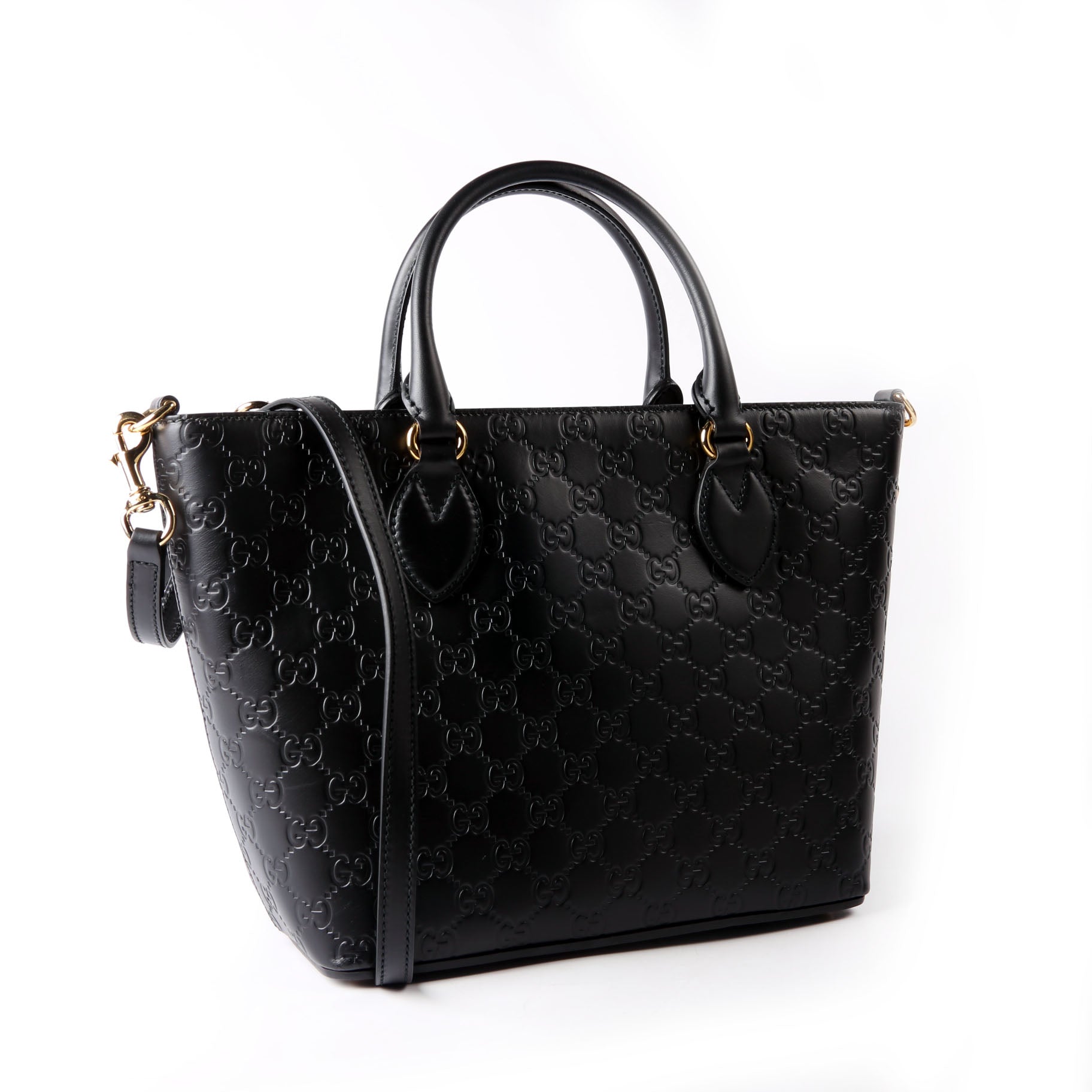 432124 Guccissima Zipped Tote Black