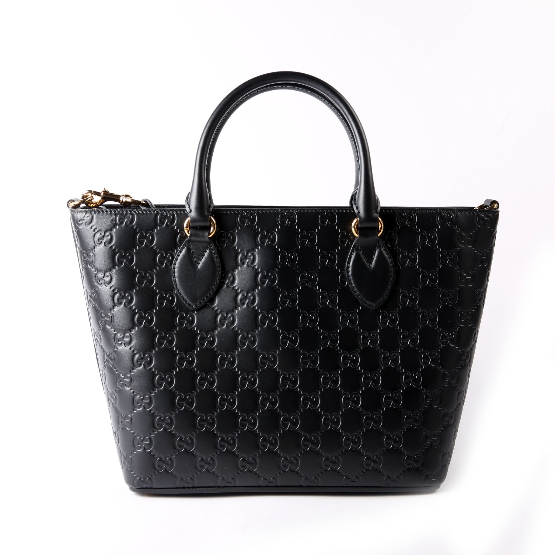 432124 Guccissima Zipped Tote Black