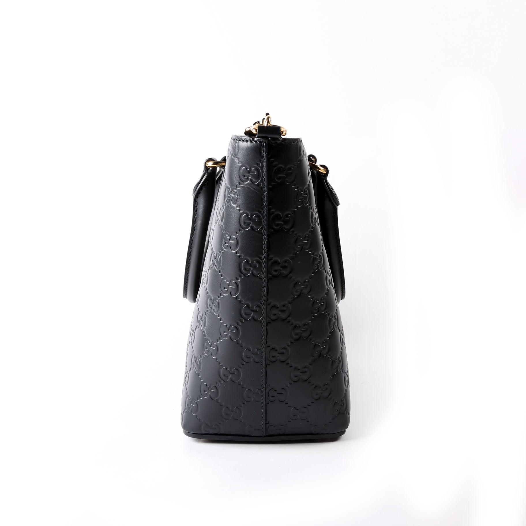 432124 Guccissima Zipped Tote Black