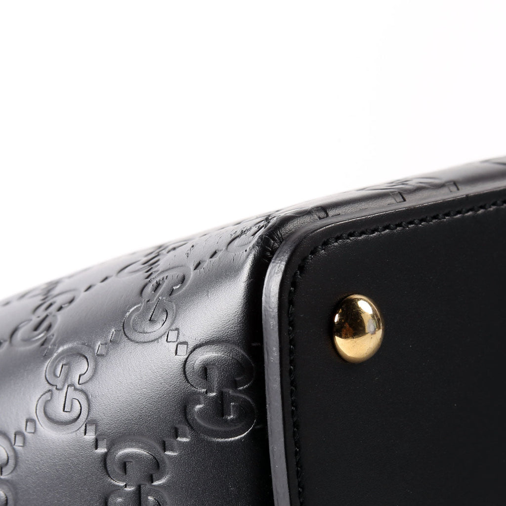 432124 Guccissima Zipped Tote Black