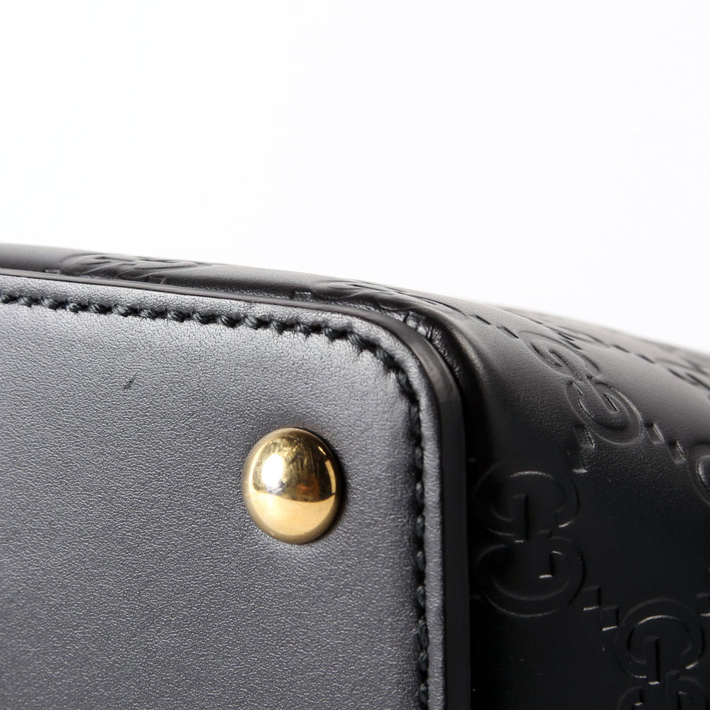 432124 Guccissima Zipped Tote Black